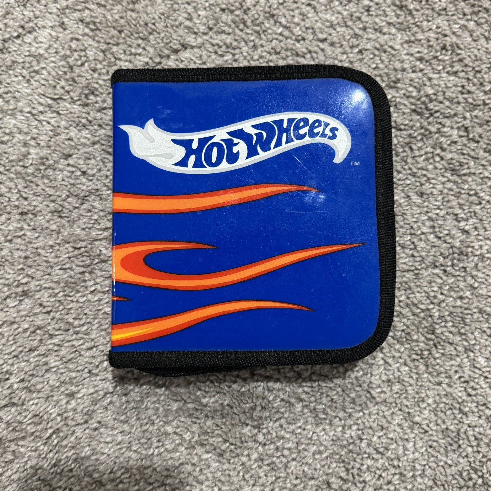Mattel Hot Wheels Flames CD DVD Computer Disc Soft Sided Storage Case VTG 1999