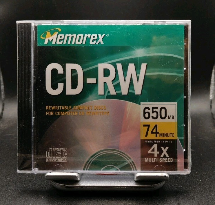 Vintage Sealed Memorex CD-RW 650MB 74 Minute 4X Rewritable Compact Disc
