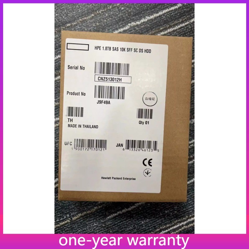 NEW HPE J9F49A 787649-001 MSA 1.8TB 2.5" SAS 10K 12G SFF BC HDD Hard Drive New