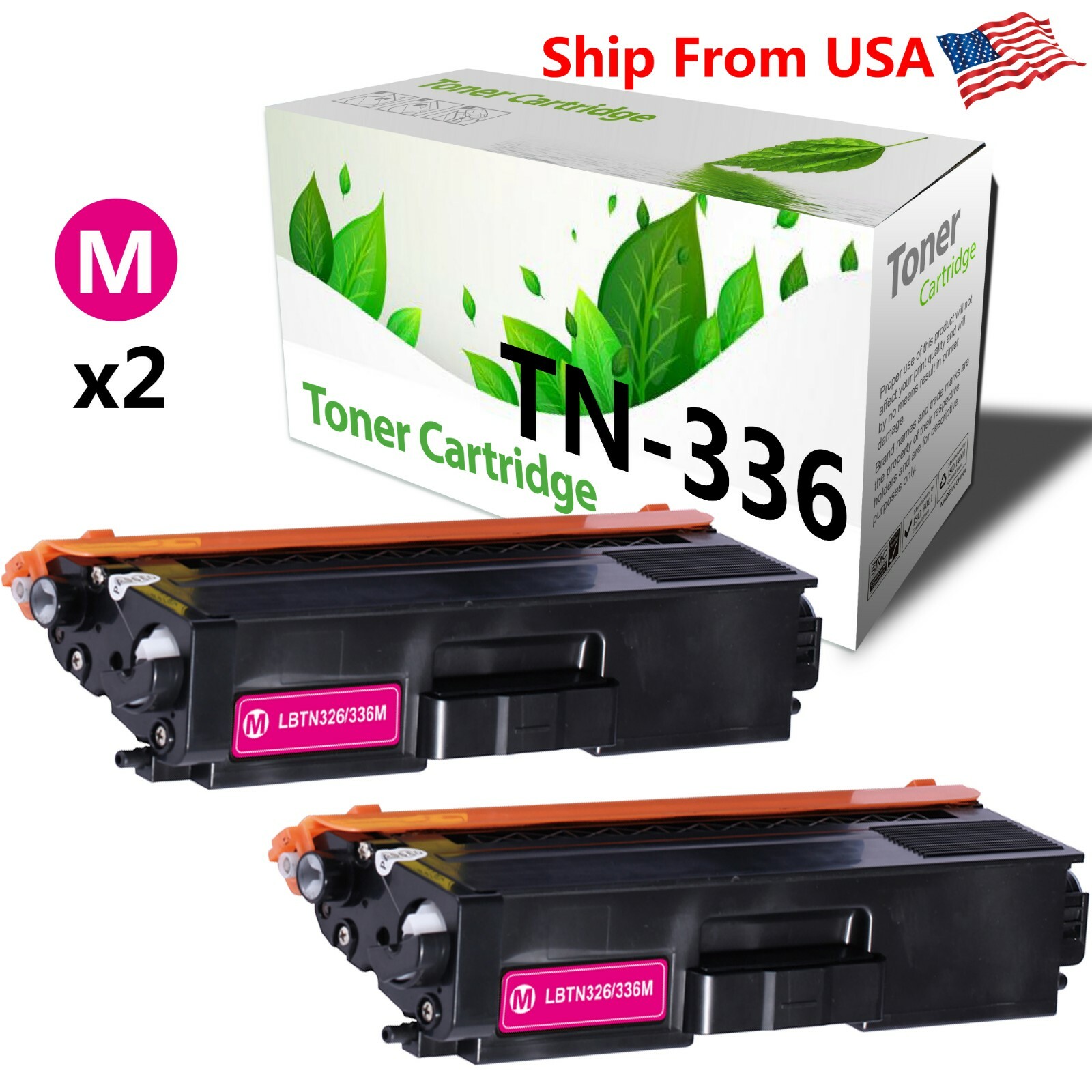 2-Pack TN-336 TN336 Toner Cartridge for Brother MFC-L8850CDW HL-L8250CDN