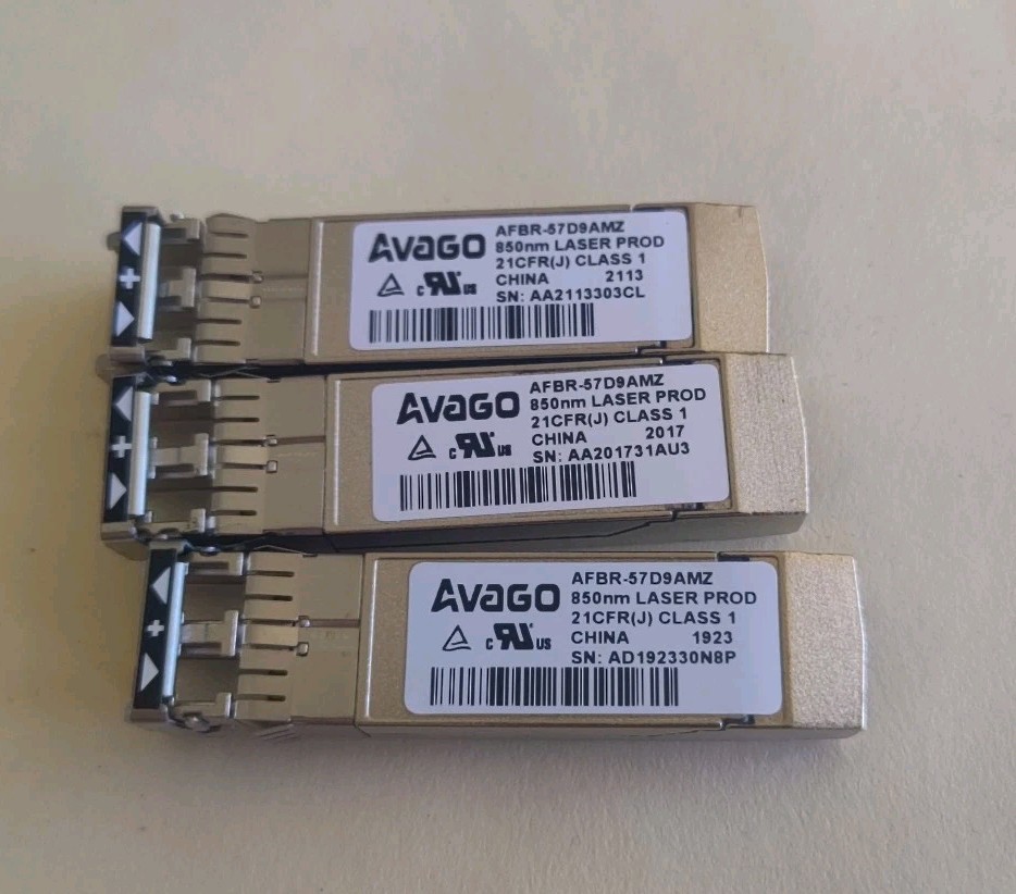 Avago AFBR-57D9AMZ 10G SFP+ (10GBASE-SR / 10GFC-SR) Transceiver Module Lot Of 3 