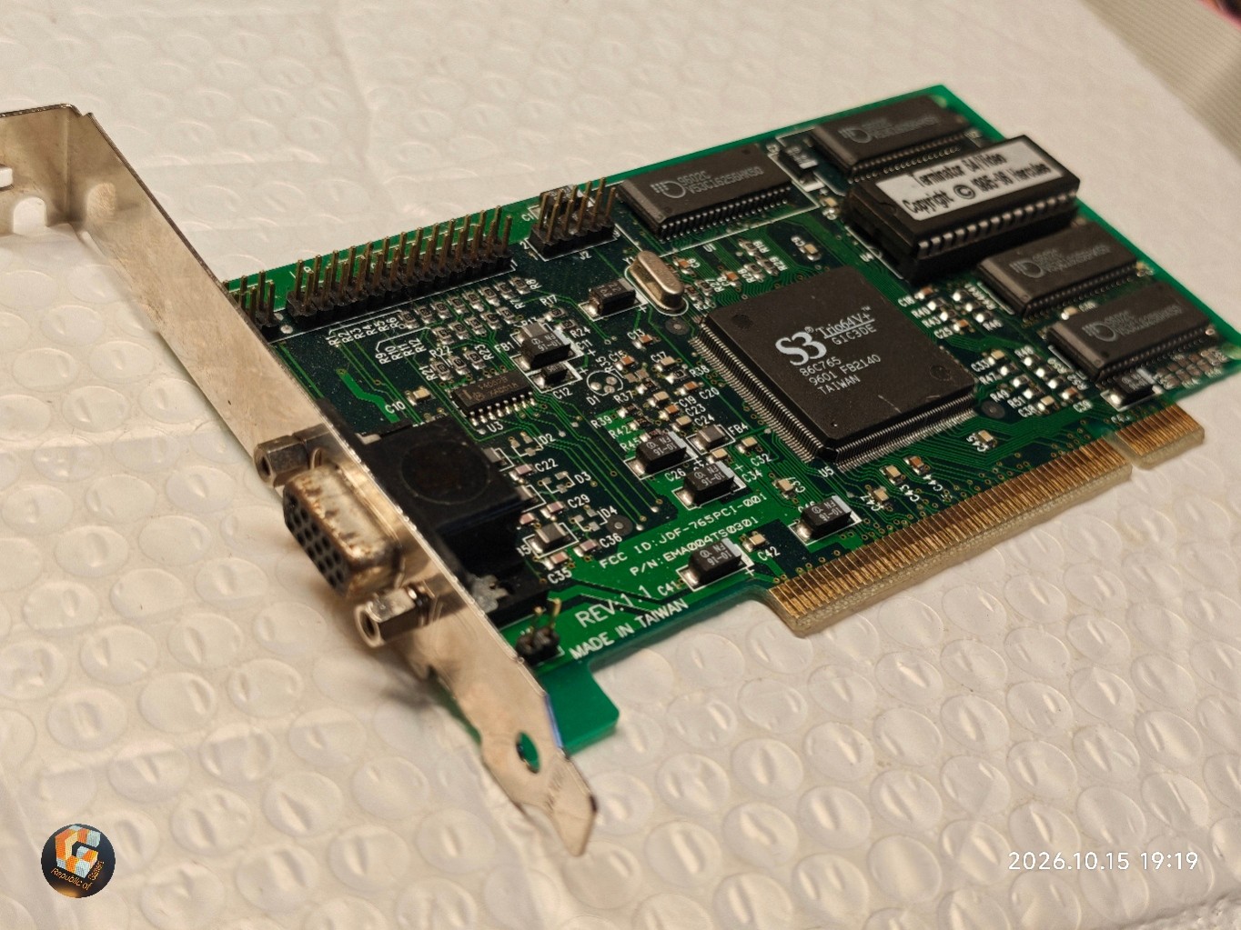 1995 PCI VGA Card Hercules Terminator 64/Video JDF-765PCI (S3 Trio64V+) 2 MB RAM