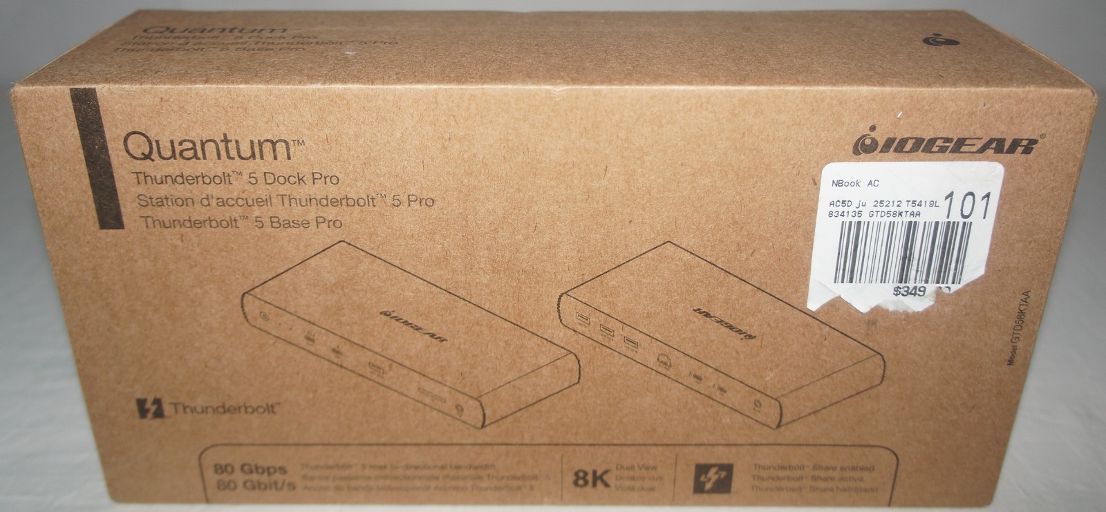 New Iogear Quantum Thunderbolt 5 Dock Pro Docking Station Triple 4K GTD58KTAA