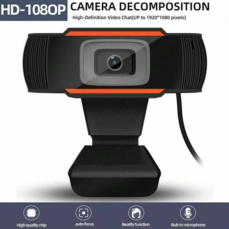 Wide angle USB Webcam Camera with mic for HP Dell Toshiba Acer computer PC