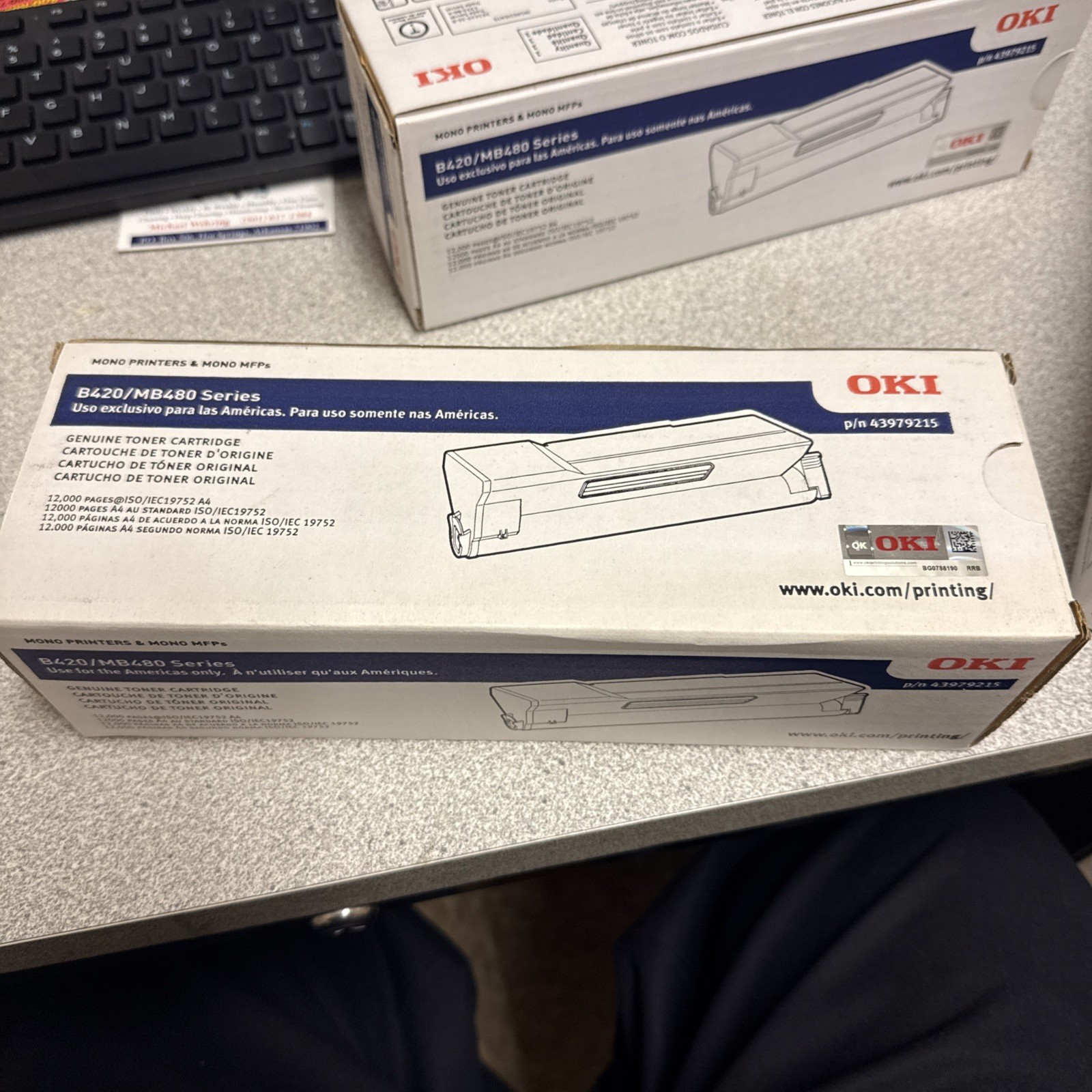 Original OKI 43979215 Black Toner. New Sealed Box, We Ship Fast