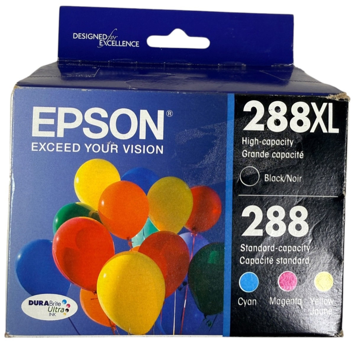 Epson 288 XL Combo Ink Cartridges - Black XL/Cyan/Magenta/Yellow - NEW Exp 2/26