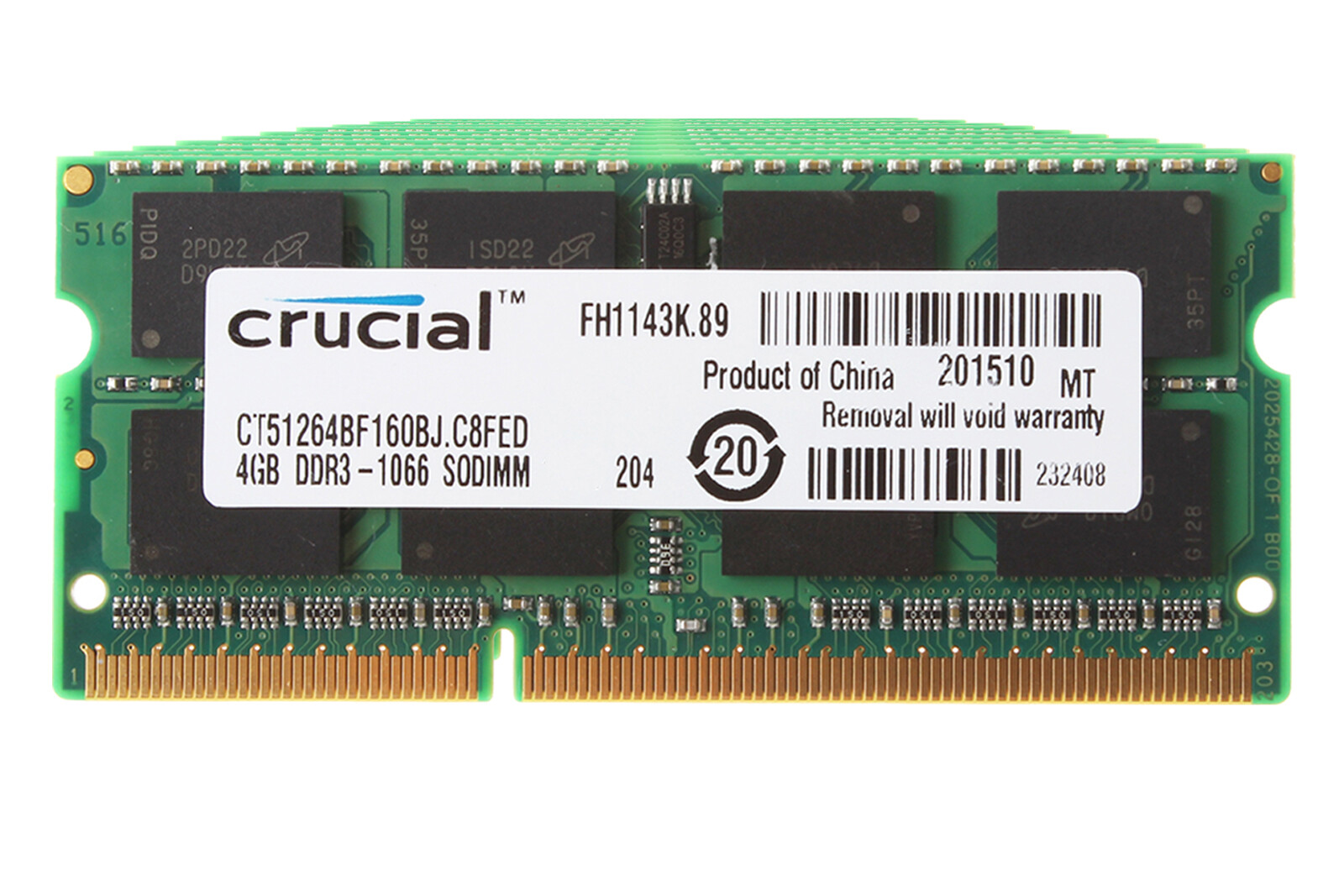 40GB Crucial 10X 4GB Kits 2RX8 PC3-8500 DDR3-1066Mhz 204Pin Laptop Memory RAM &N