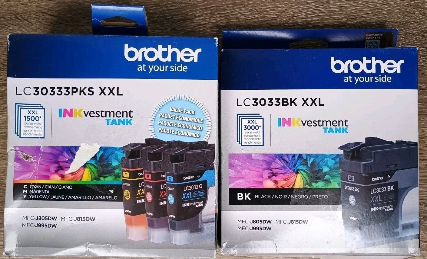 Set 4 Genuine Sealed Brother LC3033 XXL Blk Cyn Mg Yl Inks LC30333PKS 2024