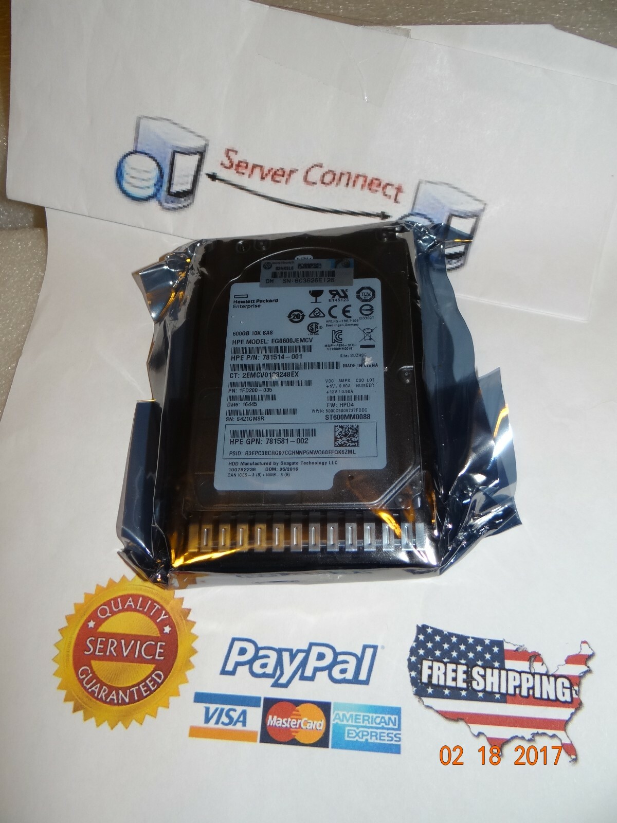 748385-002 HP 450GB 12G SAS 15K 2.5 inch SC G9 HDD  EH0450JDYTK - 759547-001
