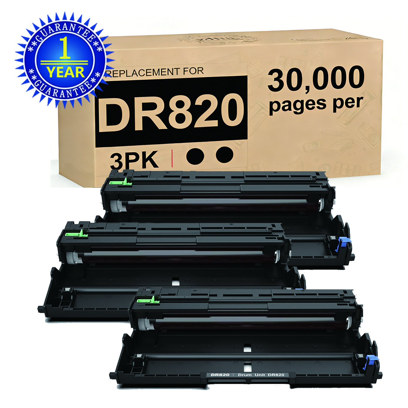 3PK DR820 Drum Unit Compatible With Brother Mfc-L6700dw Mfc-L5850dw Hl-L6200dw