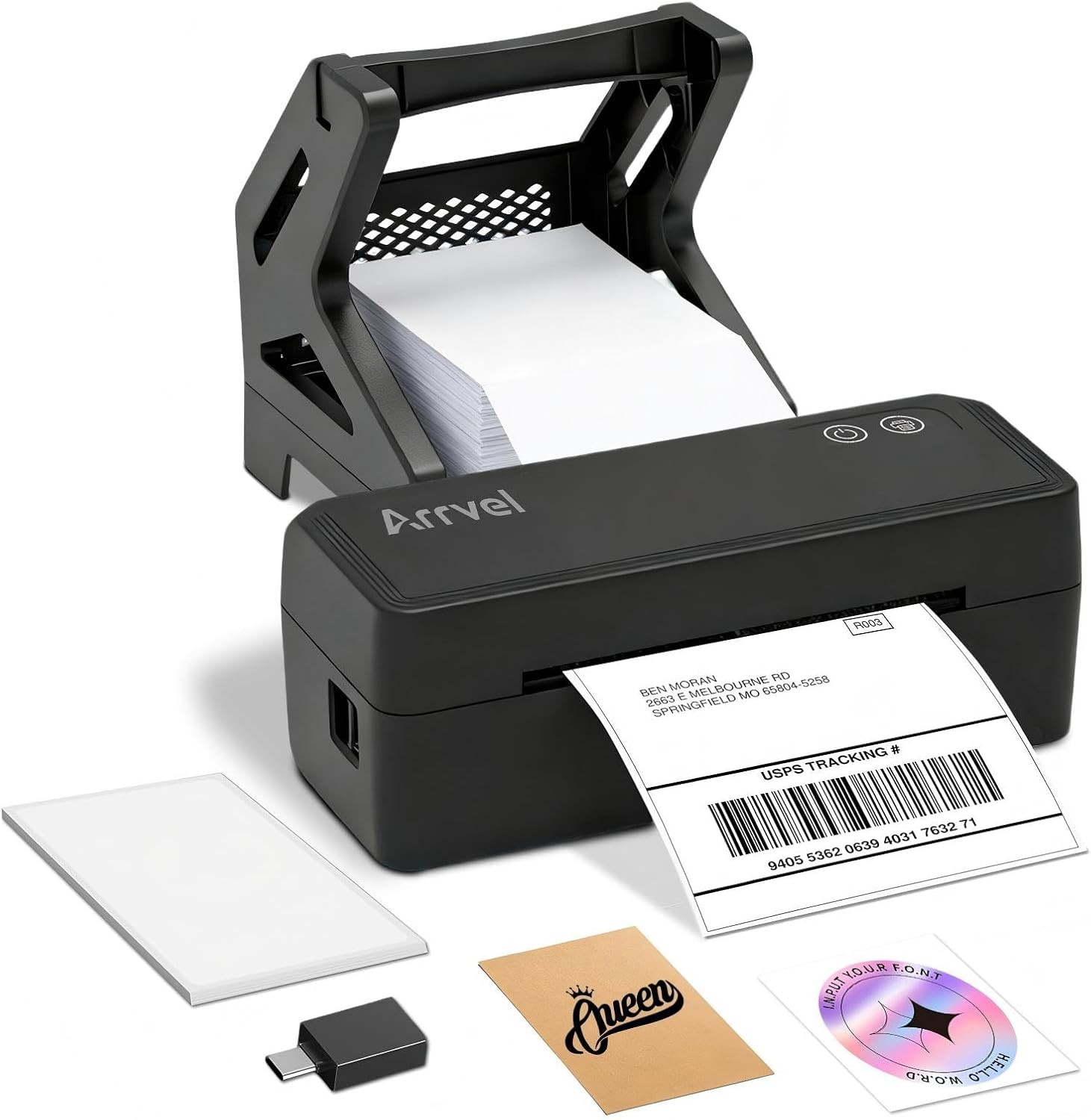 Bluetooth Thermal Label Printer with Stand, Wireless 4x6 Shipping Label Printer