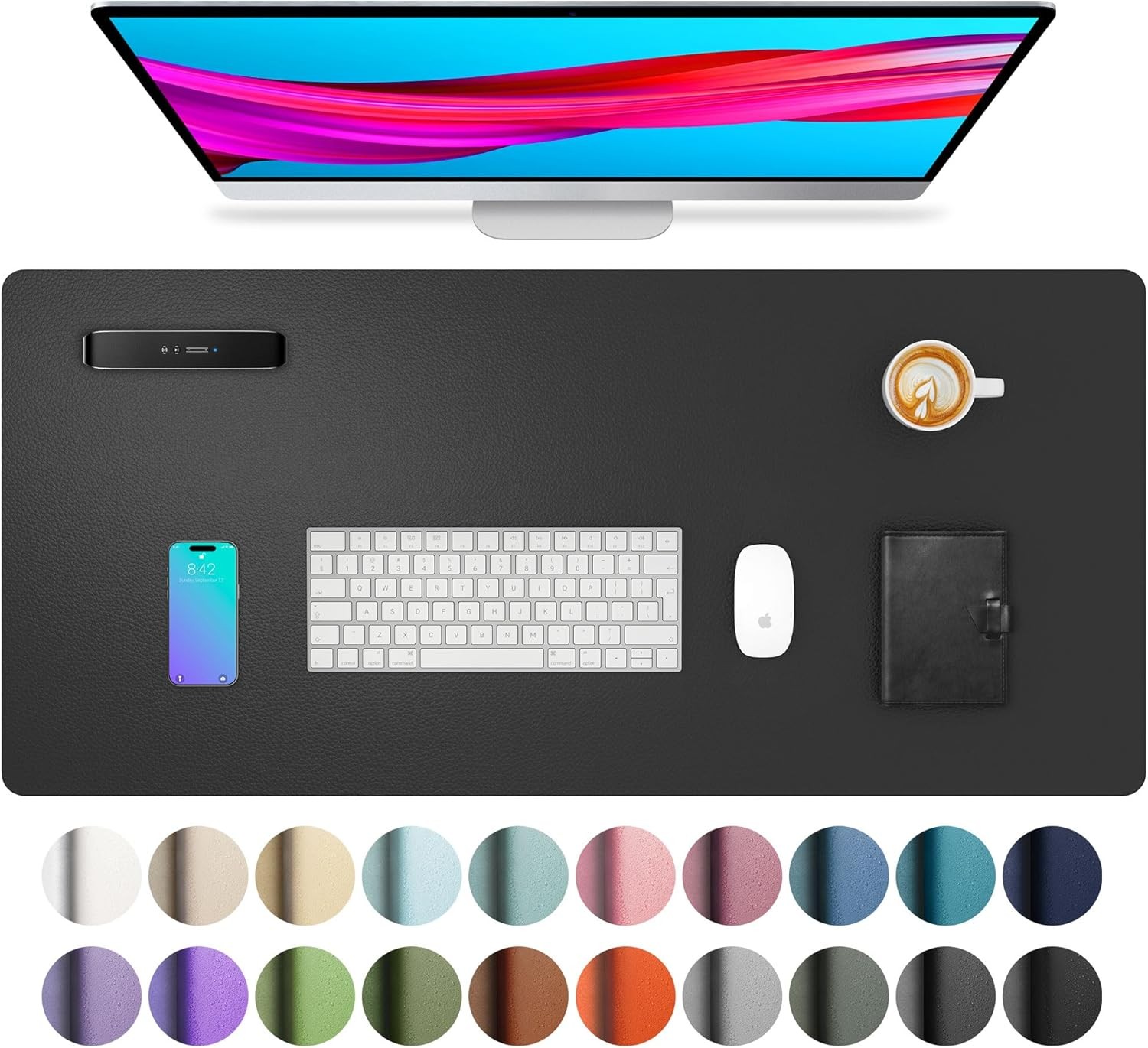 Non-Slip Waterproof PU Leather Desk Pad Protector Blotter for Office Home