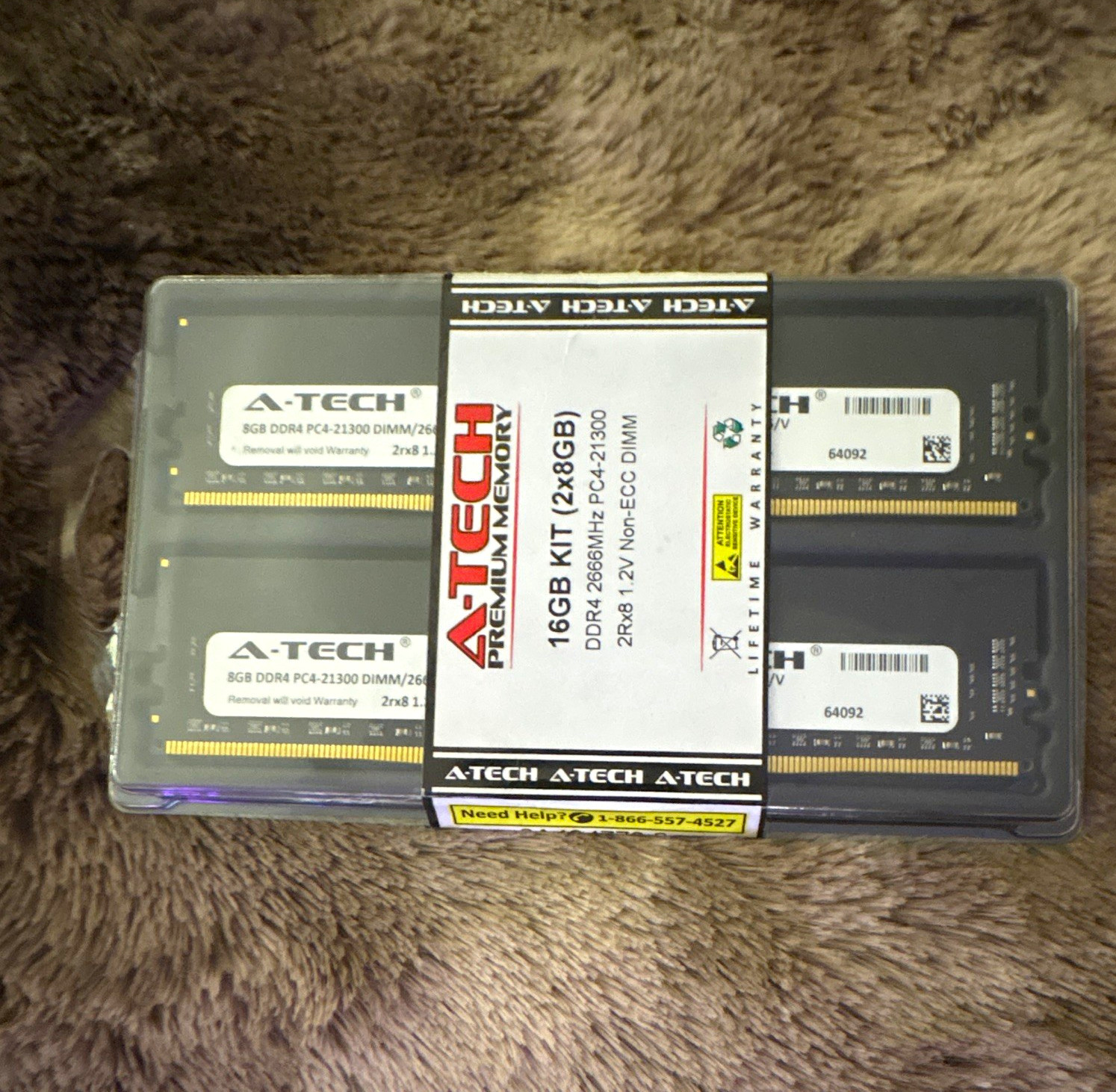 A-Tech 16GB (2x8GB) DDR4-2666 PC4-21300 ECC 288-Pin DIMM ATMS2666V4R8S12V2P