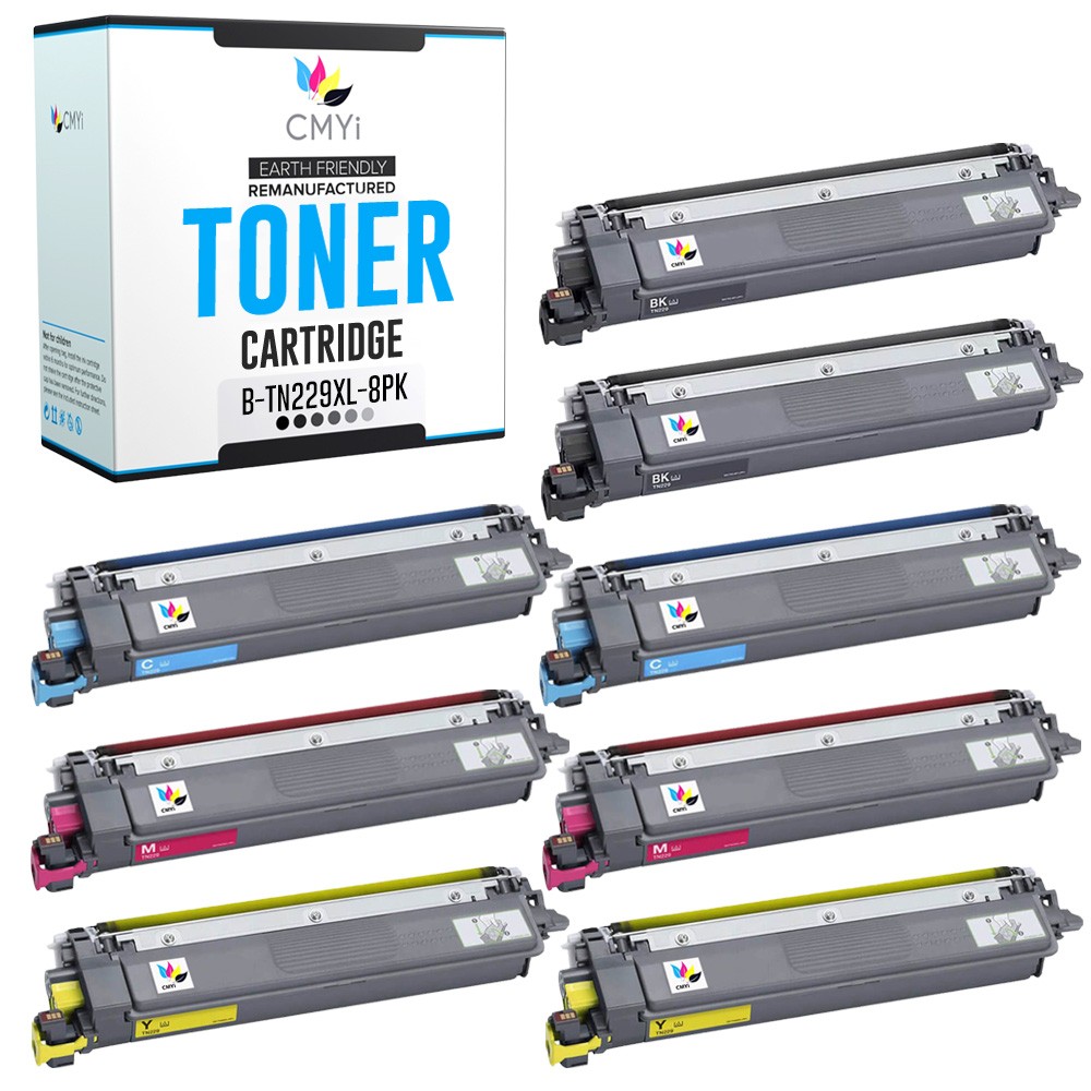 8-Pack Compatible CMYi TN229XL Cartridges fits Brother MFC-L3765CDW L3780CDW