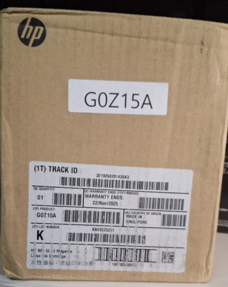NEW HP G0Z15A HP 882 5-Liter Light Magenta Latex Ink Cartridge  NOV 2025