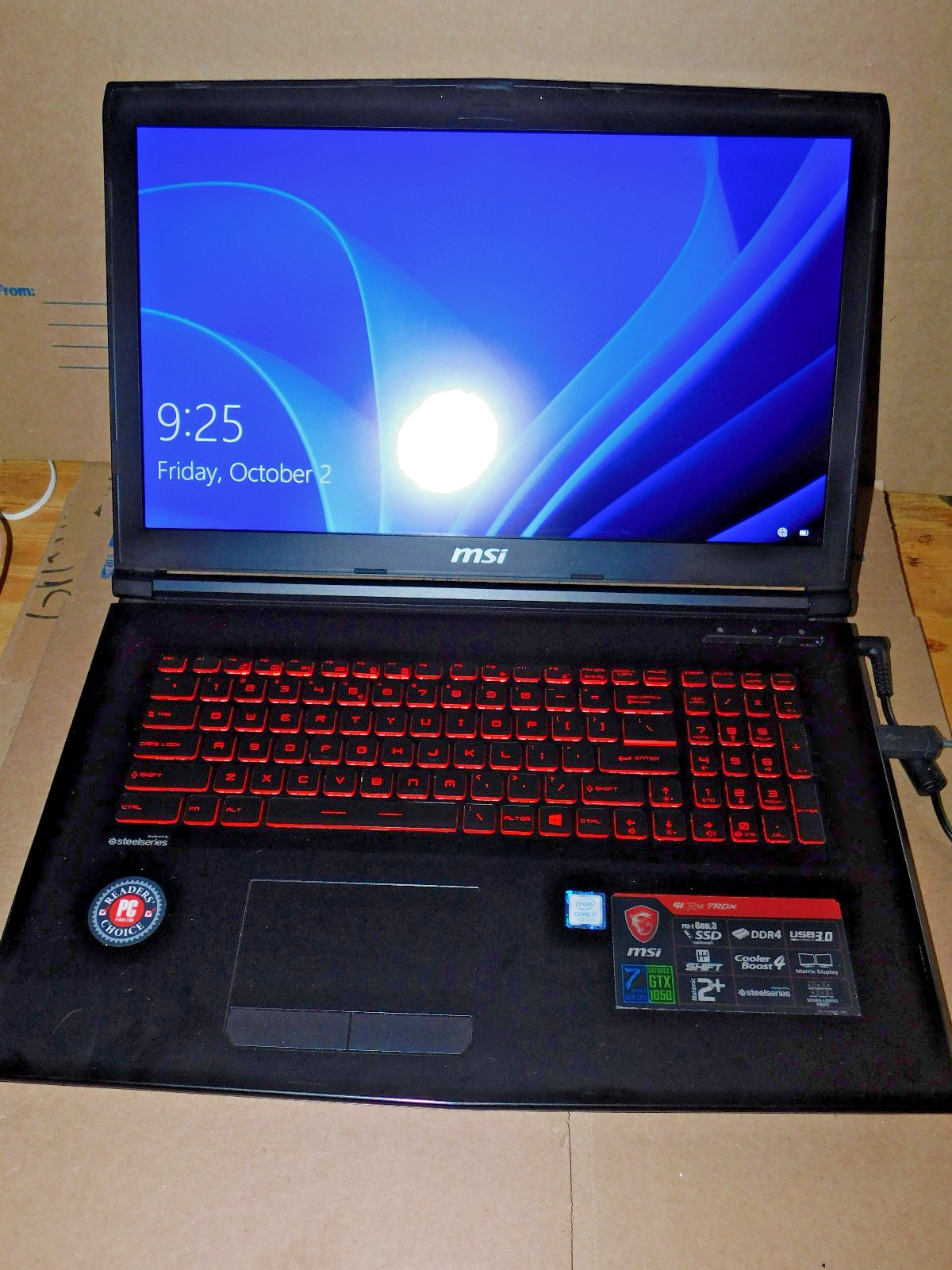 MSI GL72M  7RDX 800US, i7-7700HQ, 16GB RAM, GTX 1050, 2TB SSD 17.3", Win 11 Pro