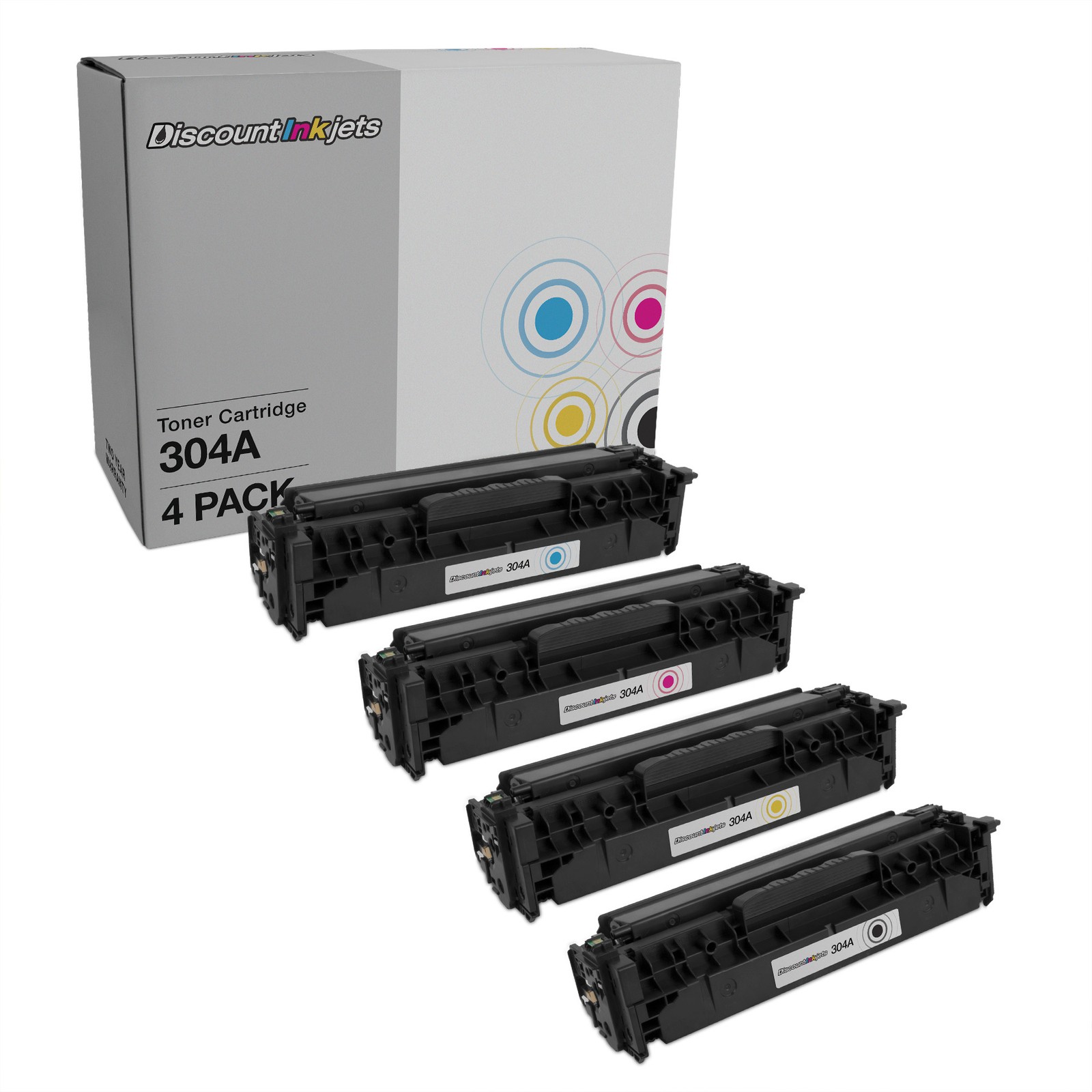 4Pk REMAN Laser Toner Cartridge for HP 304A Black Color LaserJet CP2025dn