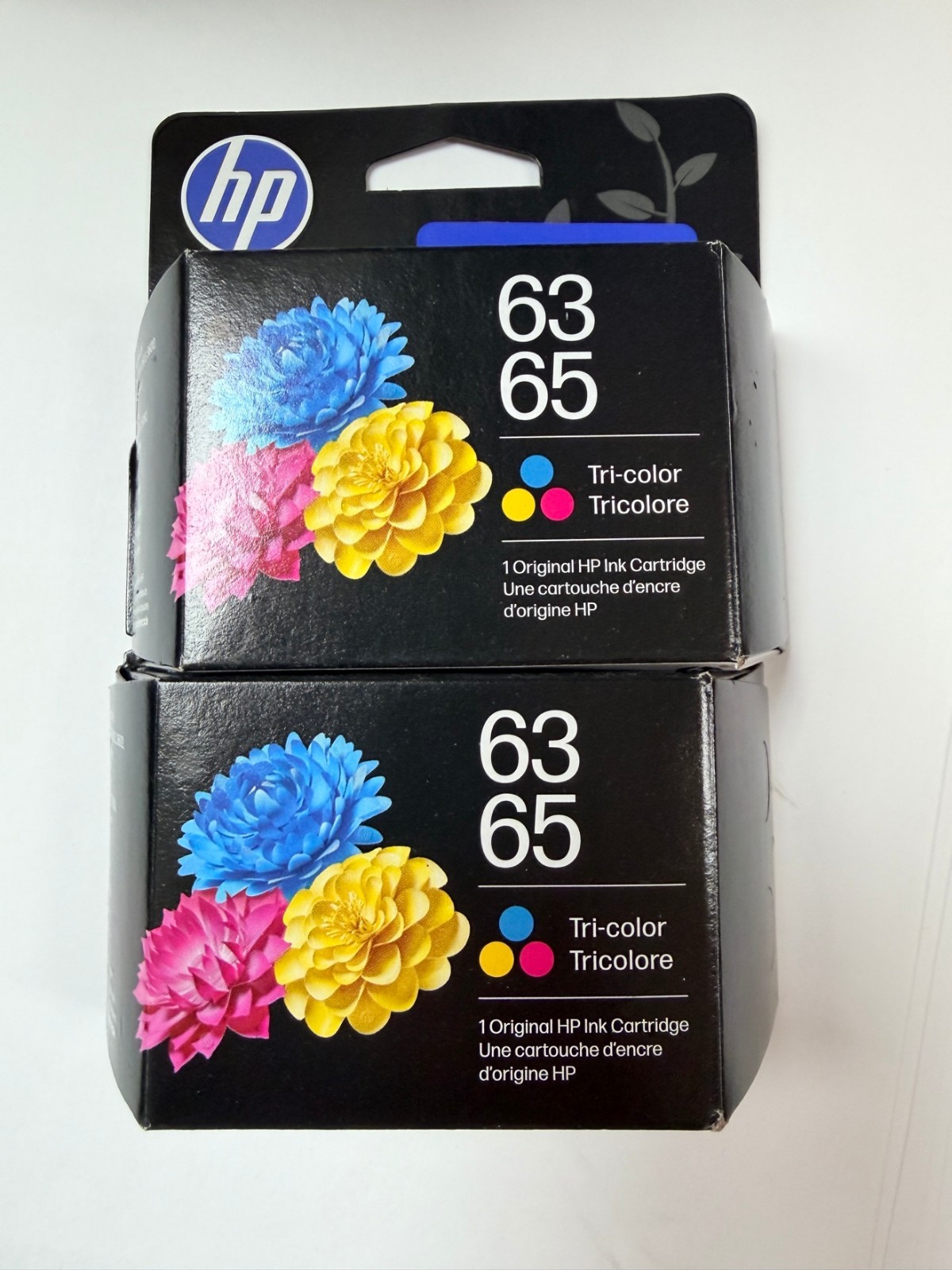 HP 63/65 Tri-Color Ink Cartridge Genuine OEM Sealed Lot of 2 (2-Pack) Exp 12/27