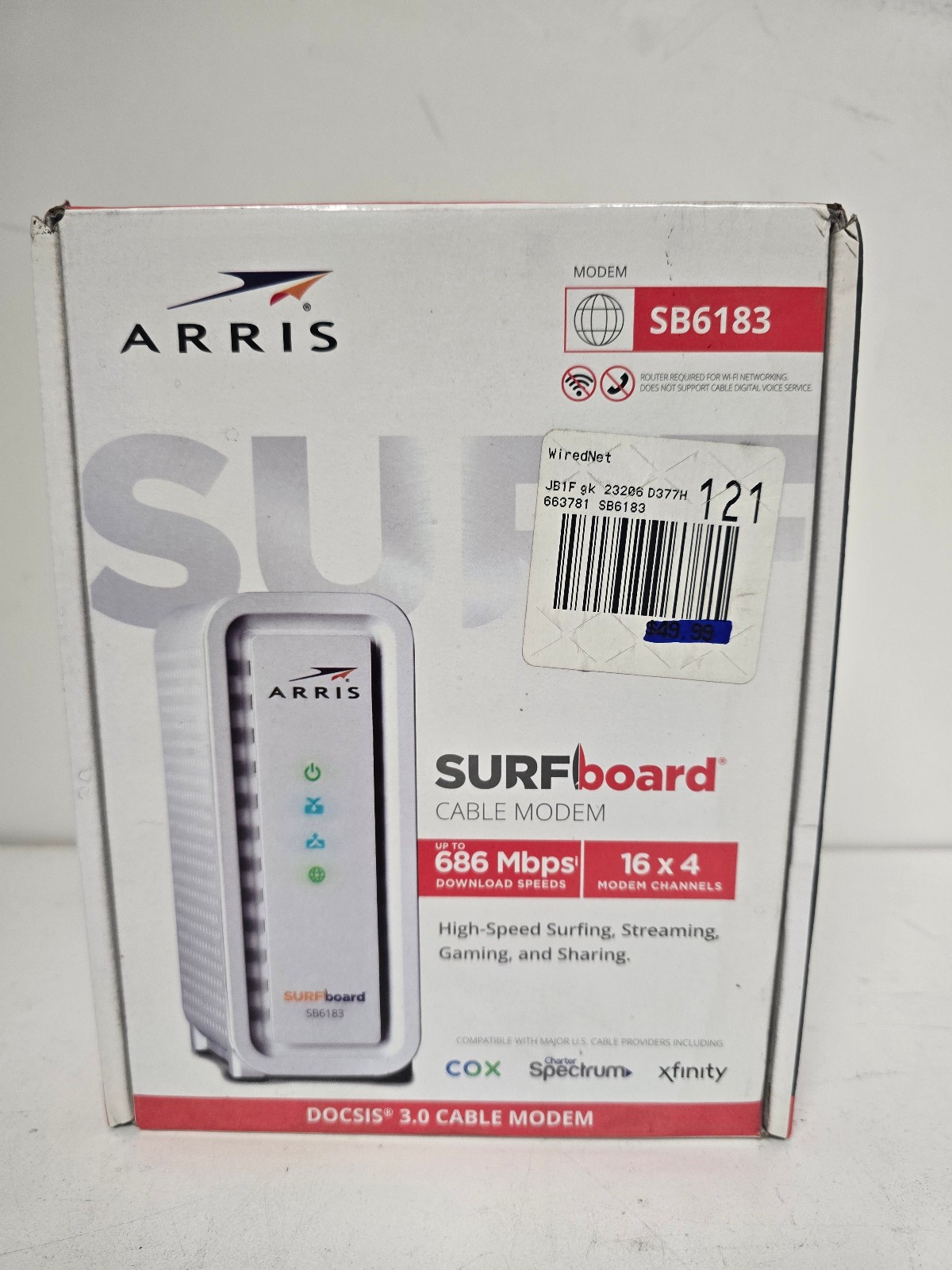 New Sealed in Box ARRIS SURFboard SB6183 DOCSIS 3.0 Cable Modem 686 Mbps