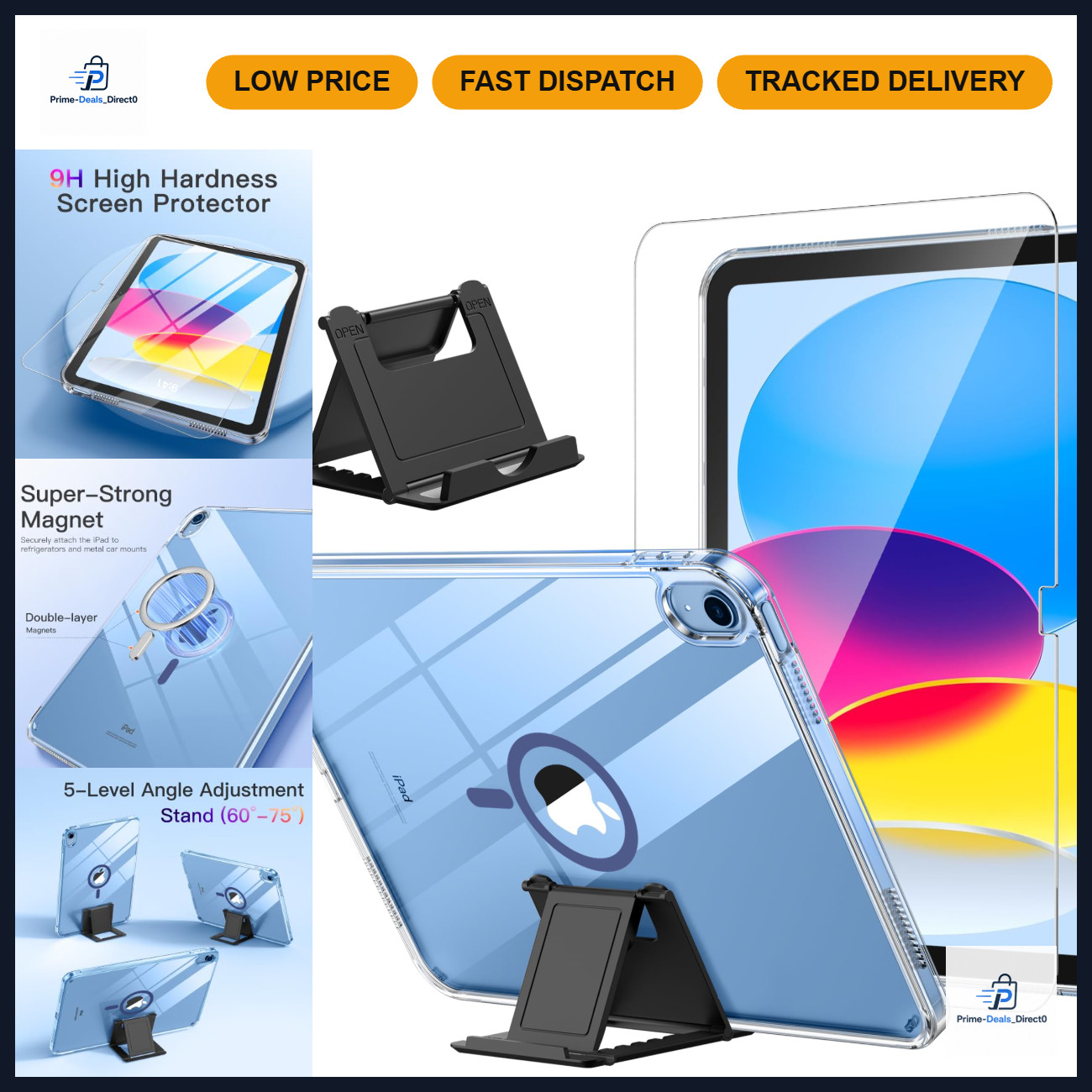Magnetic Clear Case for iPad 11th Gen 11 Inch (A16) - Slim, Lightweight, Durable