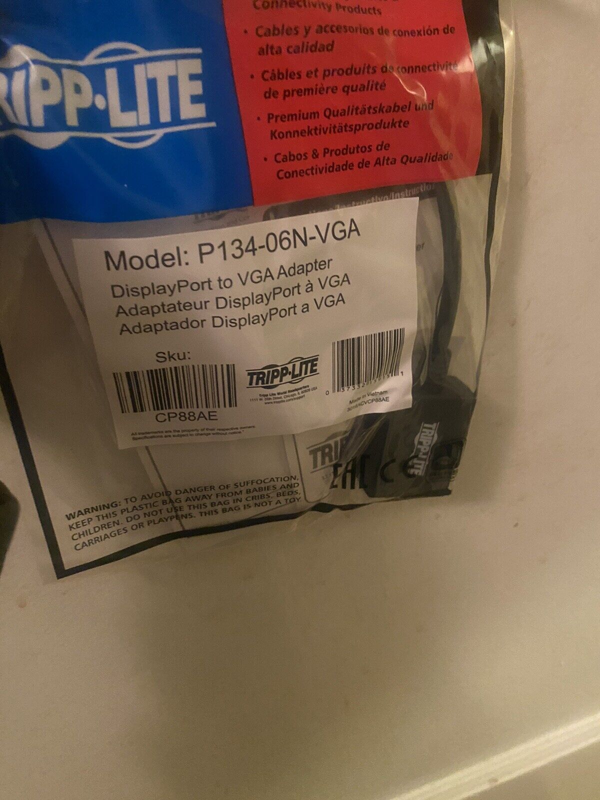 TRIPP LITE DisplayPort to VGA Adapter Model P134-06N-VGA