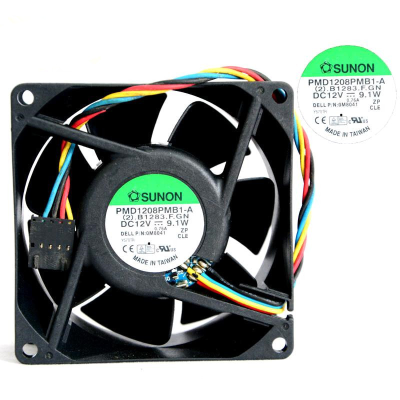 SUNON PMD1208PMB1-A 80x80x38mm Cooler Cooling Fan DC 12V 9.1W 4-wire PWM