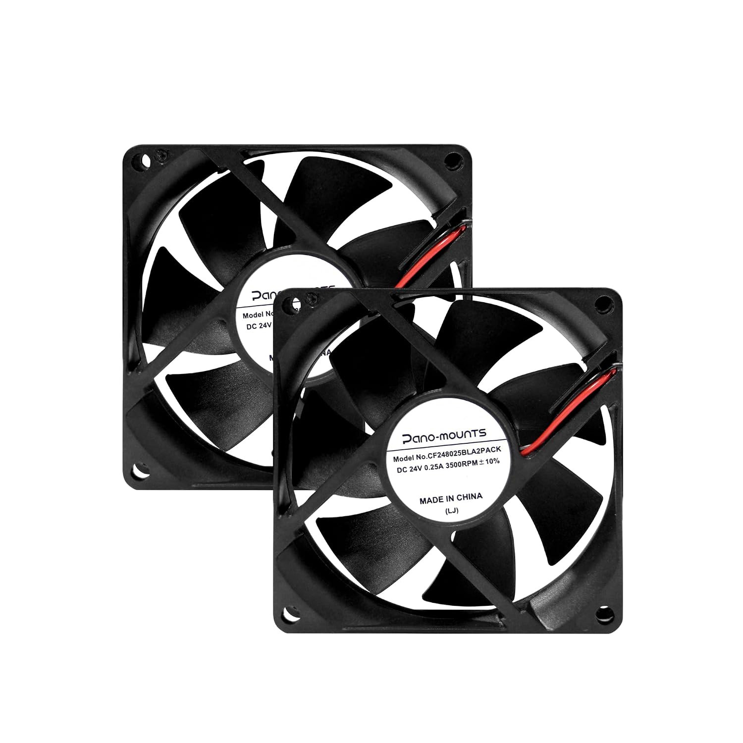 24V DC 80mm 80x25mm 2Pin Exhaust Muffin Cooling Fan 3500RPM 2-Pack