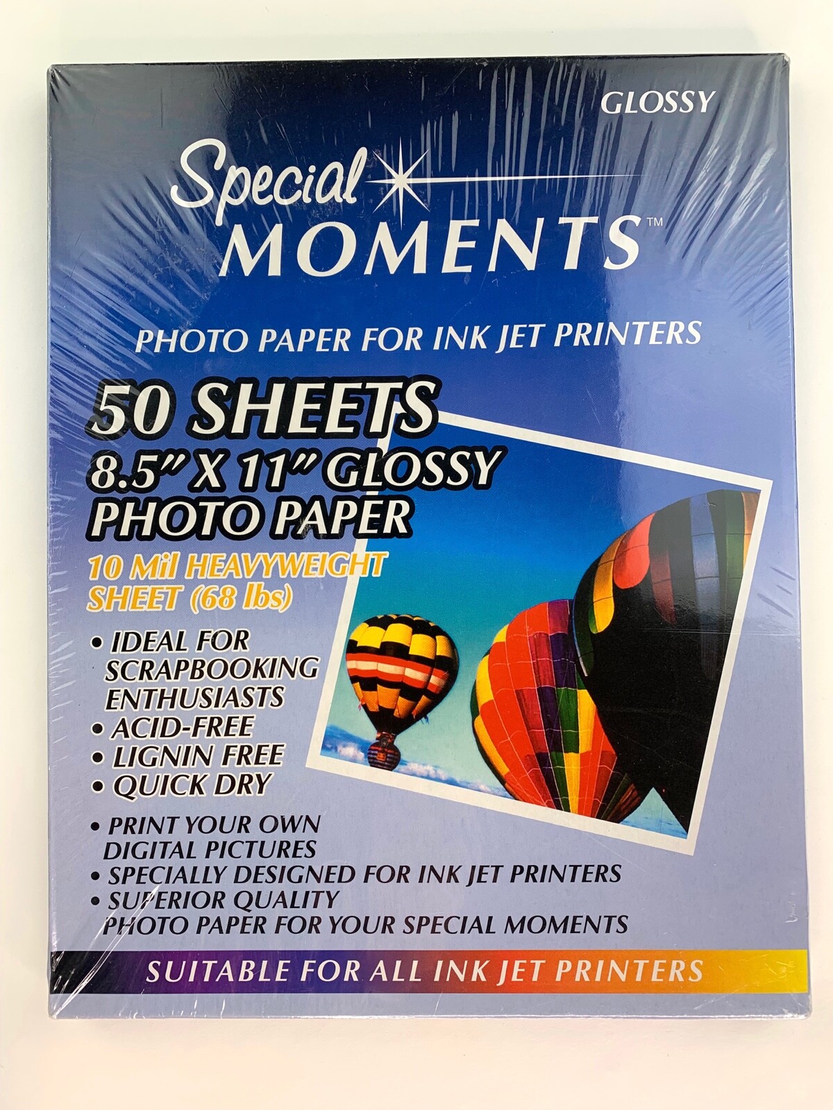 Special Moments Photo Paper for ALL Ink Jet Printers - 50 Sheets 8.5"x11" Glossy