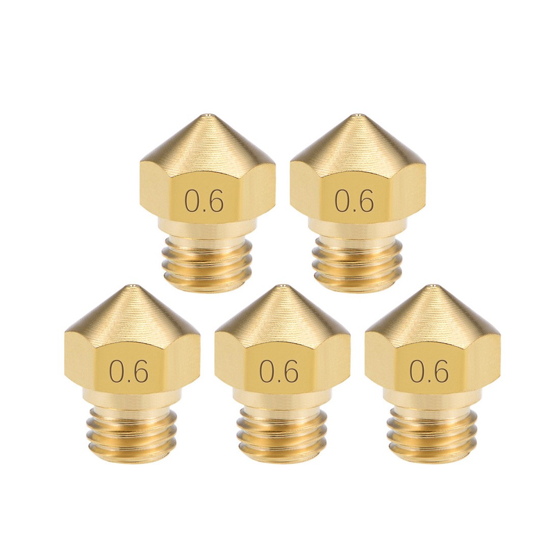 5pcs 0.6mm 3D Printer Nozzle for MK10 1.75mm Filament DIY