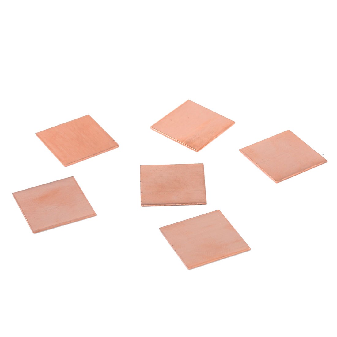 15mm x 15mm x 0.5mm Notebook Laptop GPU CPU Heatsink Copper Pad 6 Pcs