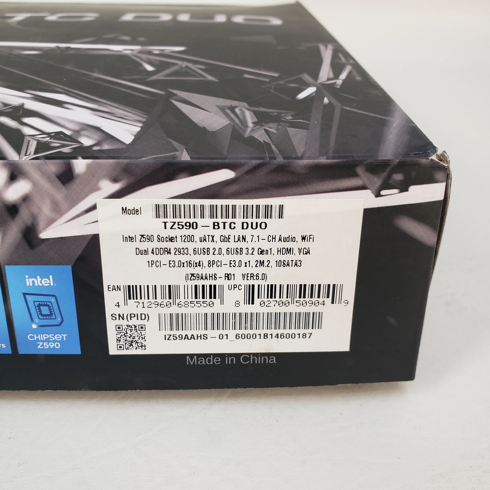 Broken Biostar TZ590-BTC DUO Motherboard Celeron G5925 CPU 9 GPU Support Parts