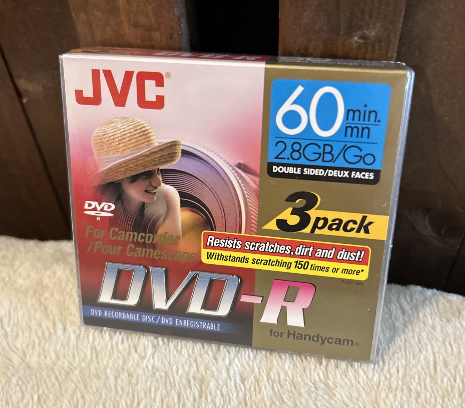3-Pack JVC DVD-R for Handycam 60 min 2.8 GB/Go Double Sided VD-R28DU3 ~ SEALED