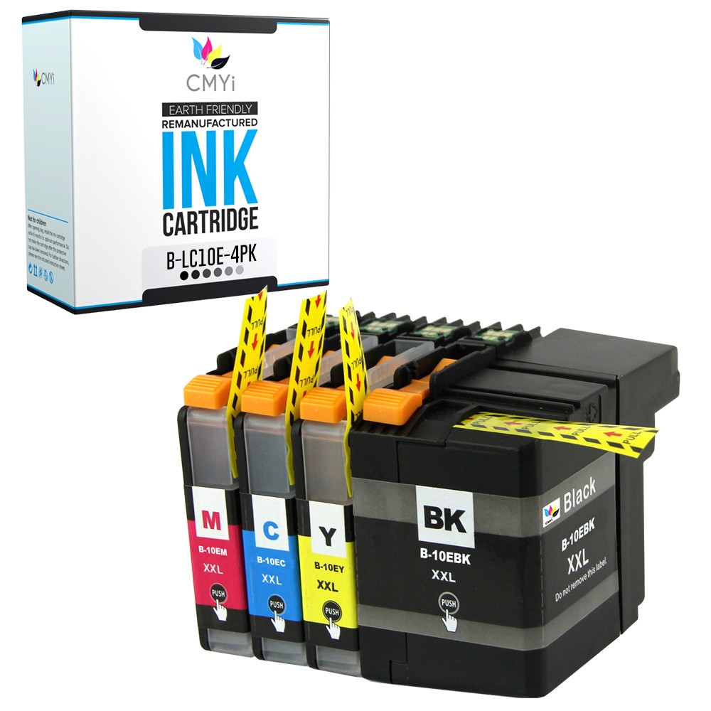 4-Pack Compatible CMYi LC10E Ink Cartridges Combo fits Brother MFC-J6925DW
