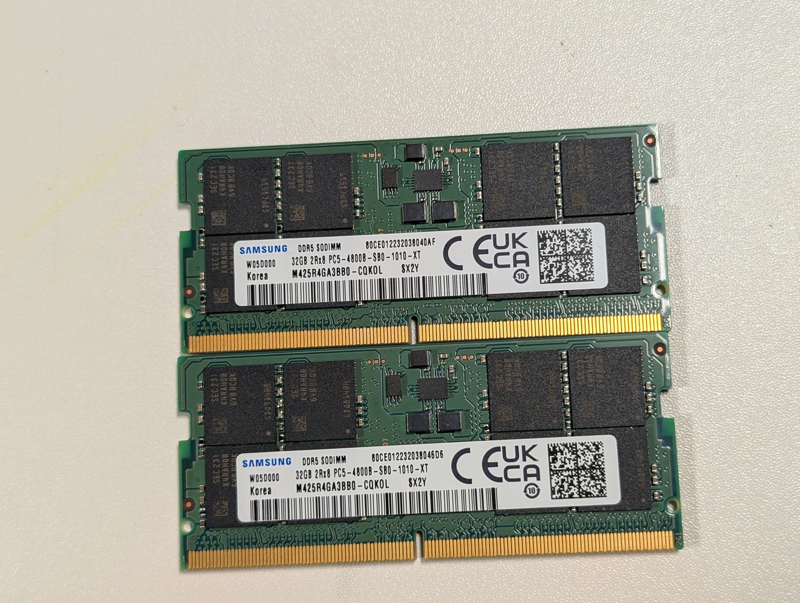Samsung 64GB 2x32GB DDR5 4800 CL40 SO-DIMM Laptop Memory M425R4GA3BB0-CQK0L