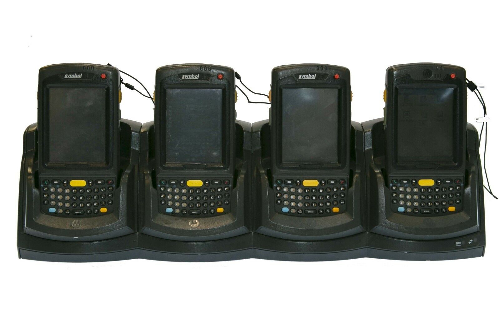 4x Symbol/Motorola MC7090 PDA Barcode Scanner w/4-Slot Ethernet Charging Cradle