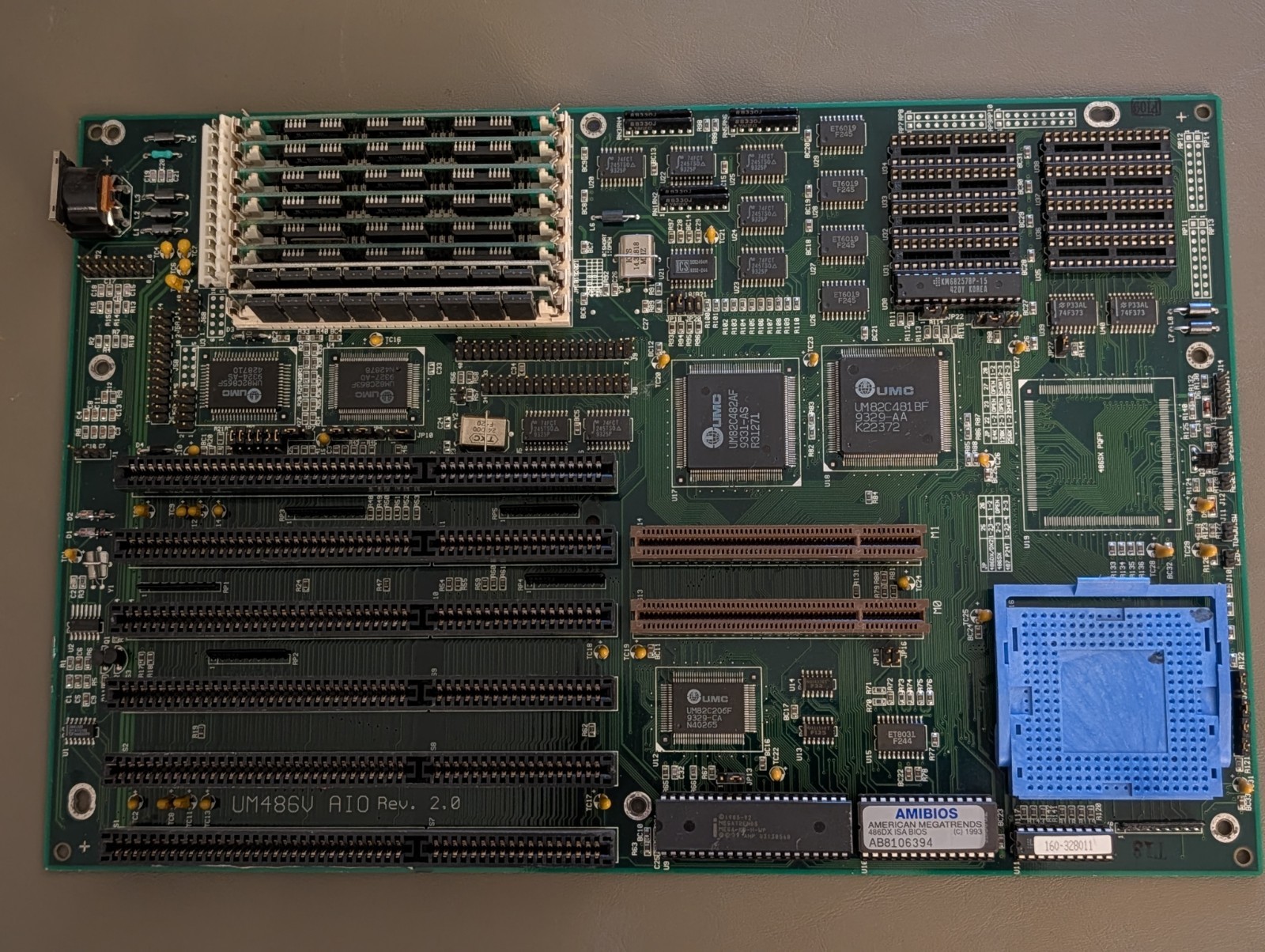 UNTESTED RAM + ECS UM486V AIO (DIP) Rev. 2.0 Socket 3 SIMM ISA VLB Baby-AT