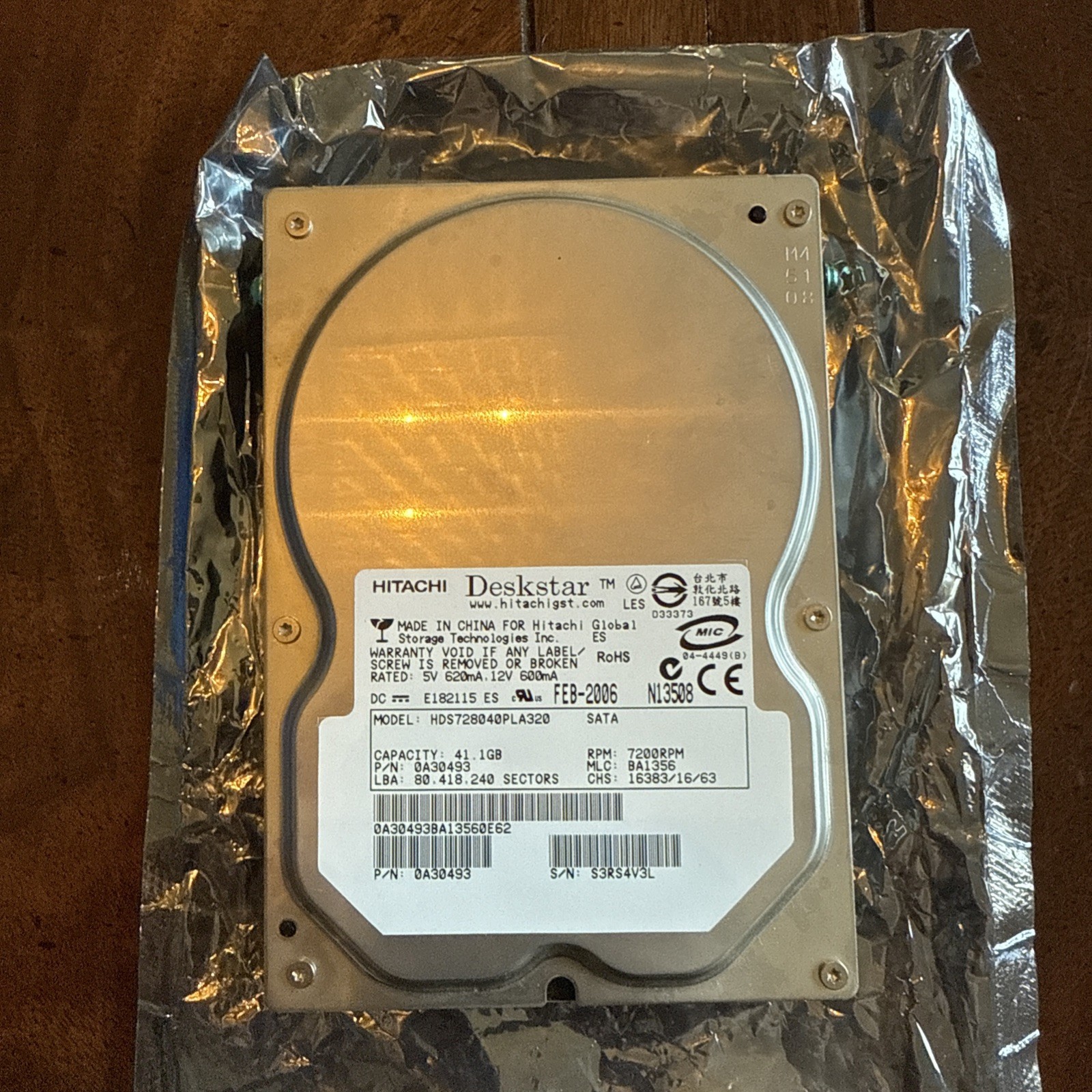 Hitachi Deskstar HDS728040PLA320 40GB Internal 7200RPM 