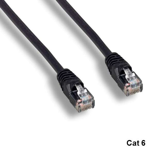 Kentek Black 25ft Cat6 UTP Cable 24AWG 550MHz Pure Copper RJ45 Ethernet Routers