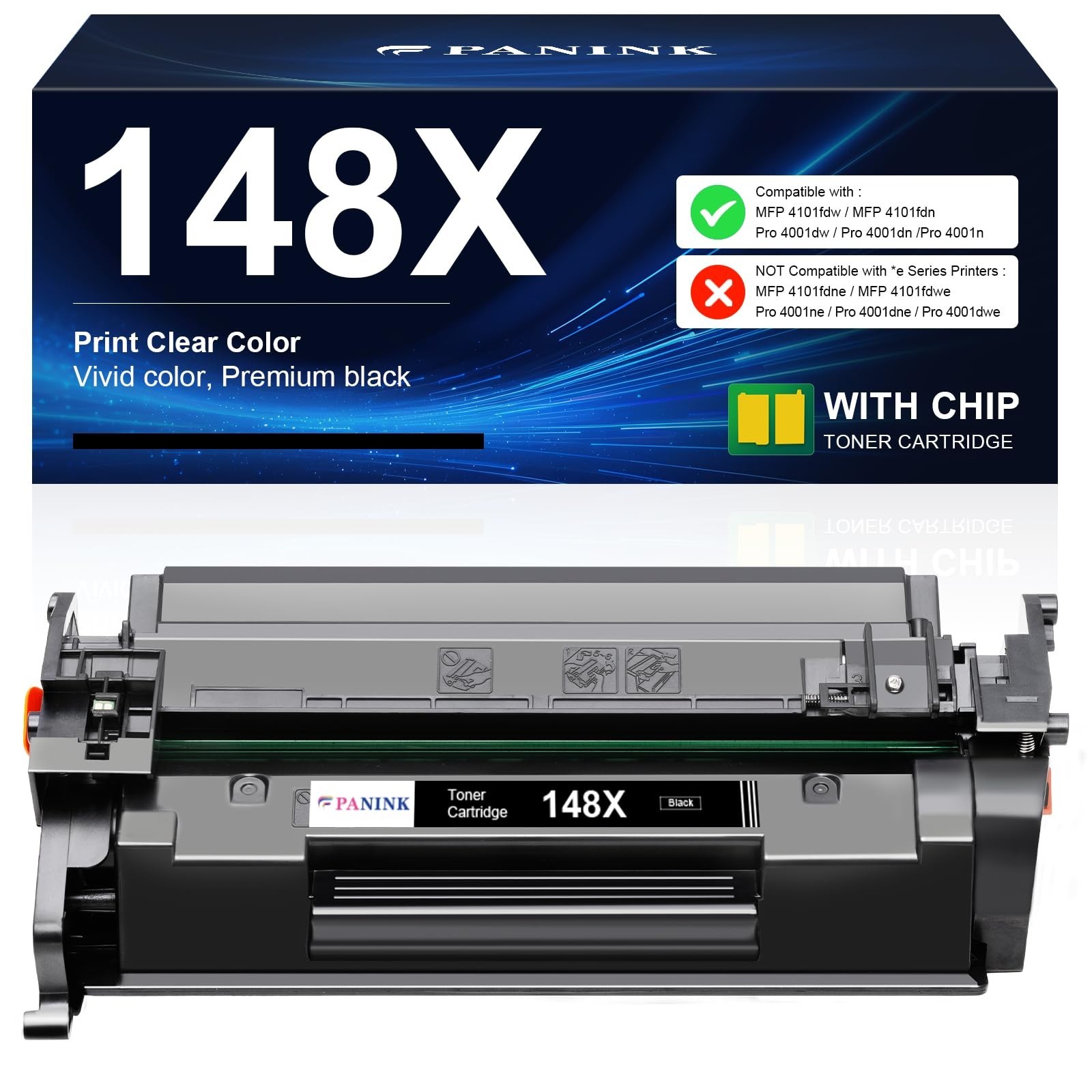 148X Toner Cartridge Black(with Chip) Toner Cartridge Compatible Replacement