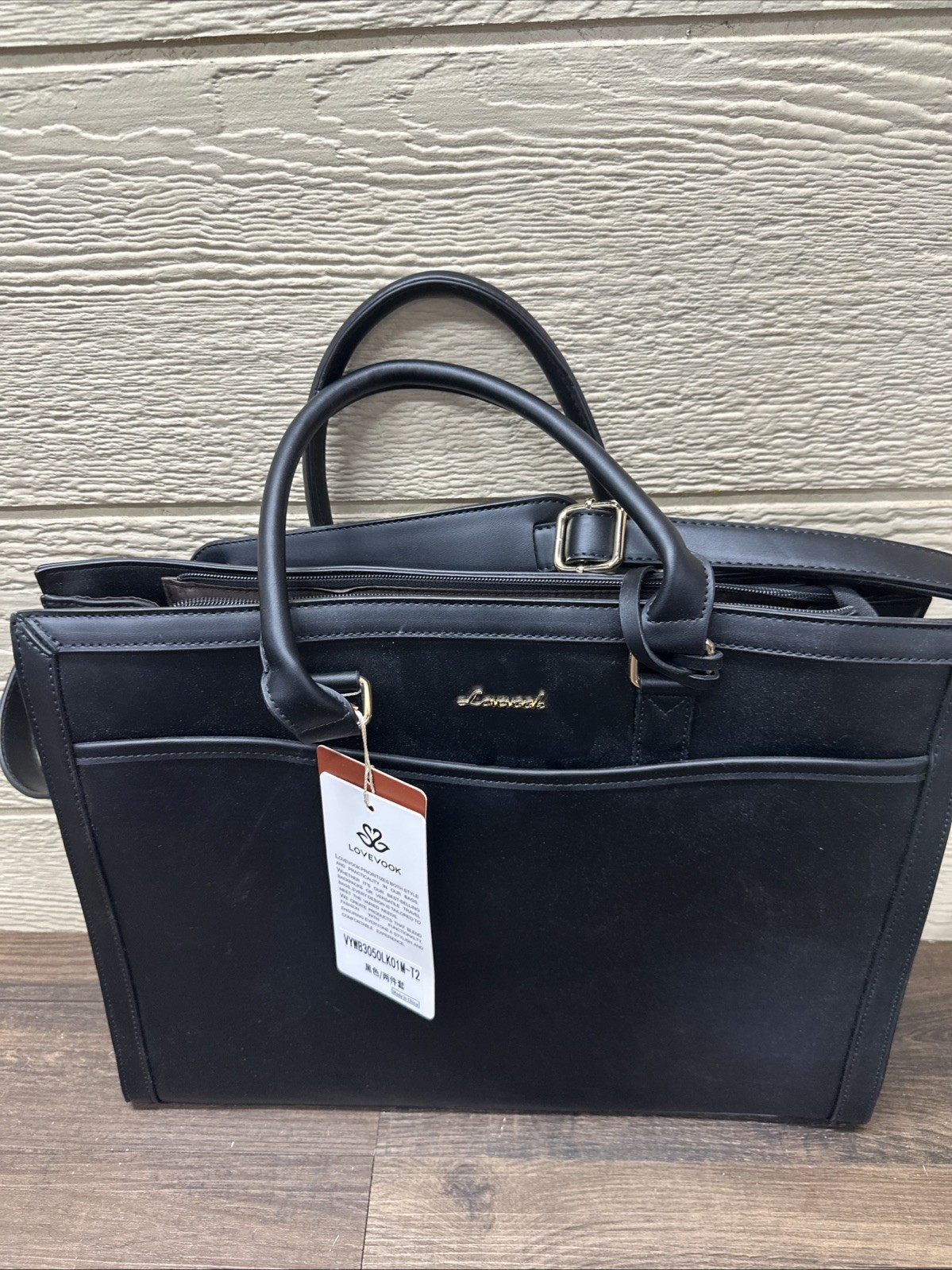 LOVEVOOK Laptop Tote Bag for Women 16 Inch Waterproof PU Leather Computer Bags