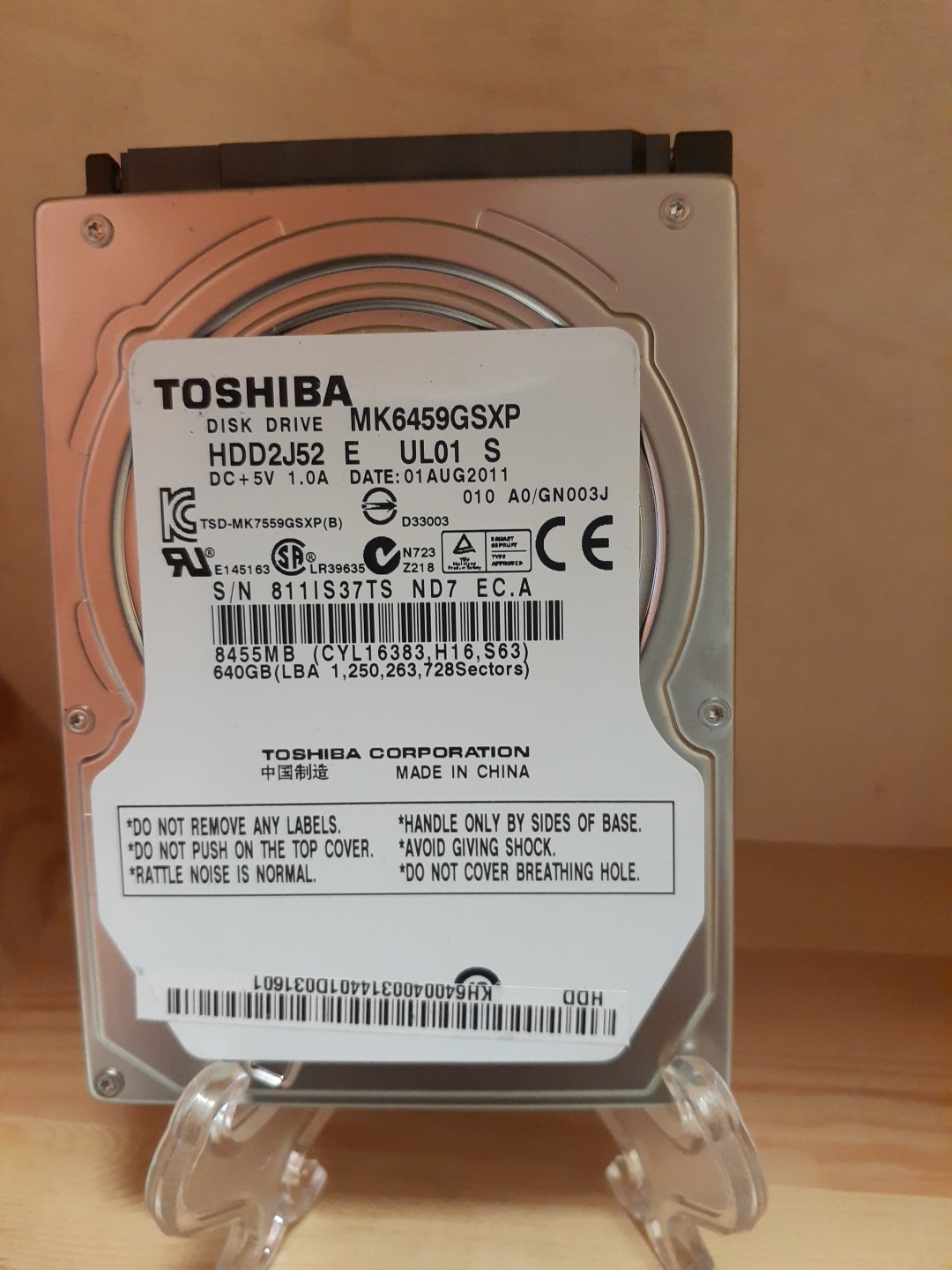Toshiba 640GB MK6459GSXP 5400 RPM SATA 2.5" Laptop HDD Hard Drive -9.5mm