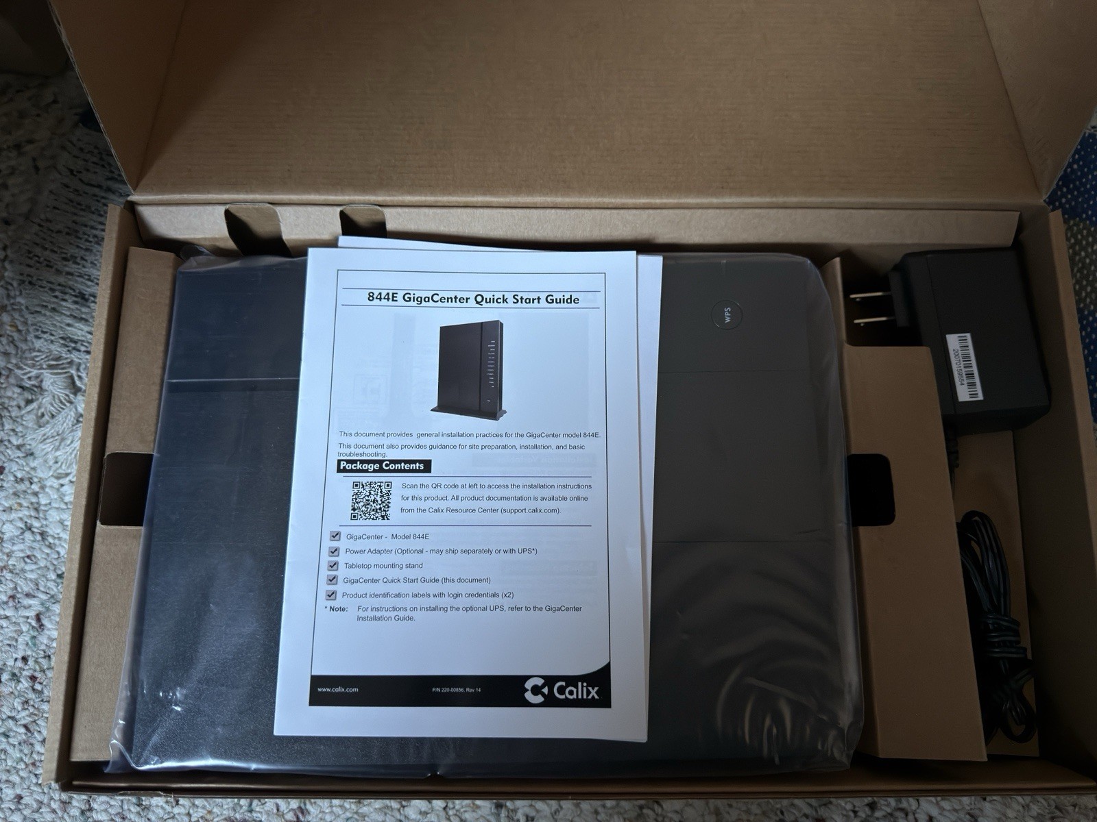 Calix GigaCenter 844E-1 100-04015 13 2.4 and 5Ghz Wifi Gateway Open box