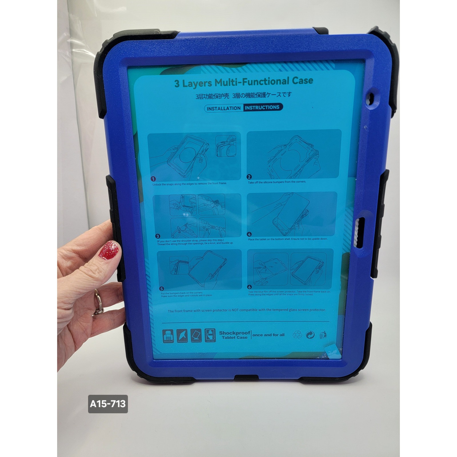 Seymac Rugged Tablet Case Shockproof Kickstand Hand Strap  iPad 10th Gen A15-713