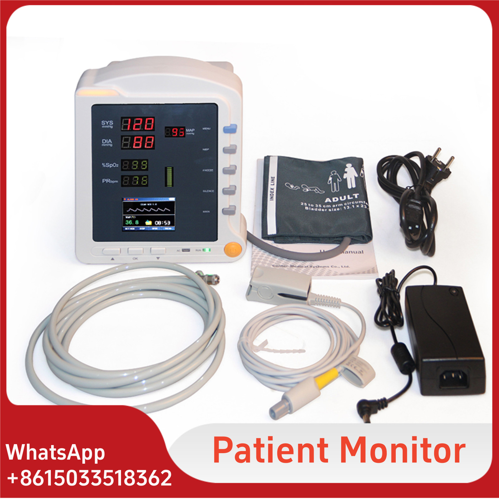 Patient Monitor NIBP SPO2 PR TEMP Vital Signs Monitor