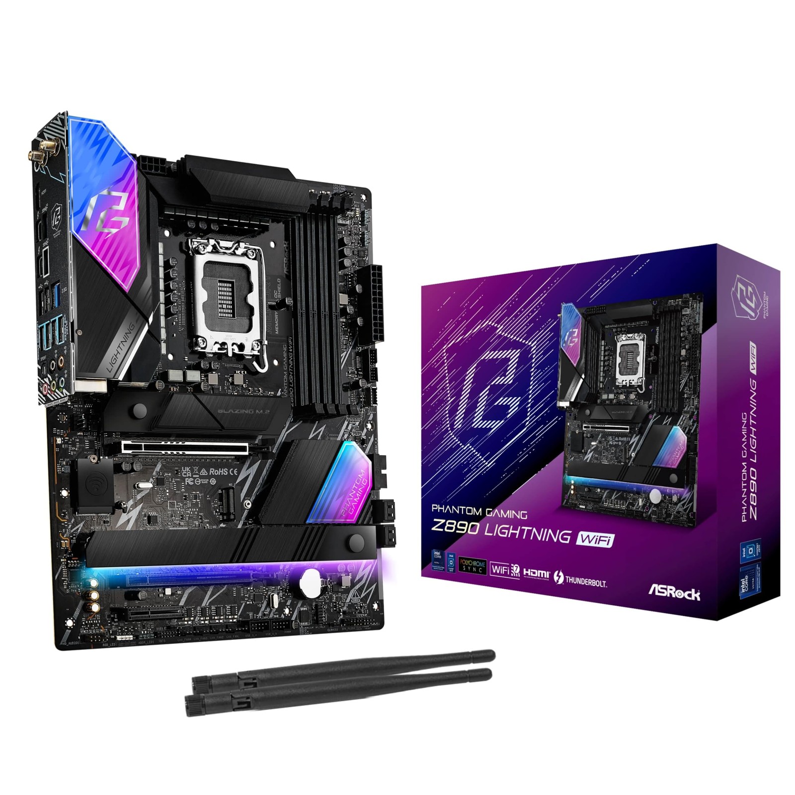 Asrock Intel Core Ultra Z890 Lightning Wifi 7 Phantom Gaming 9066 Mhz Ddr5 256