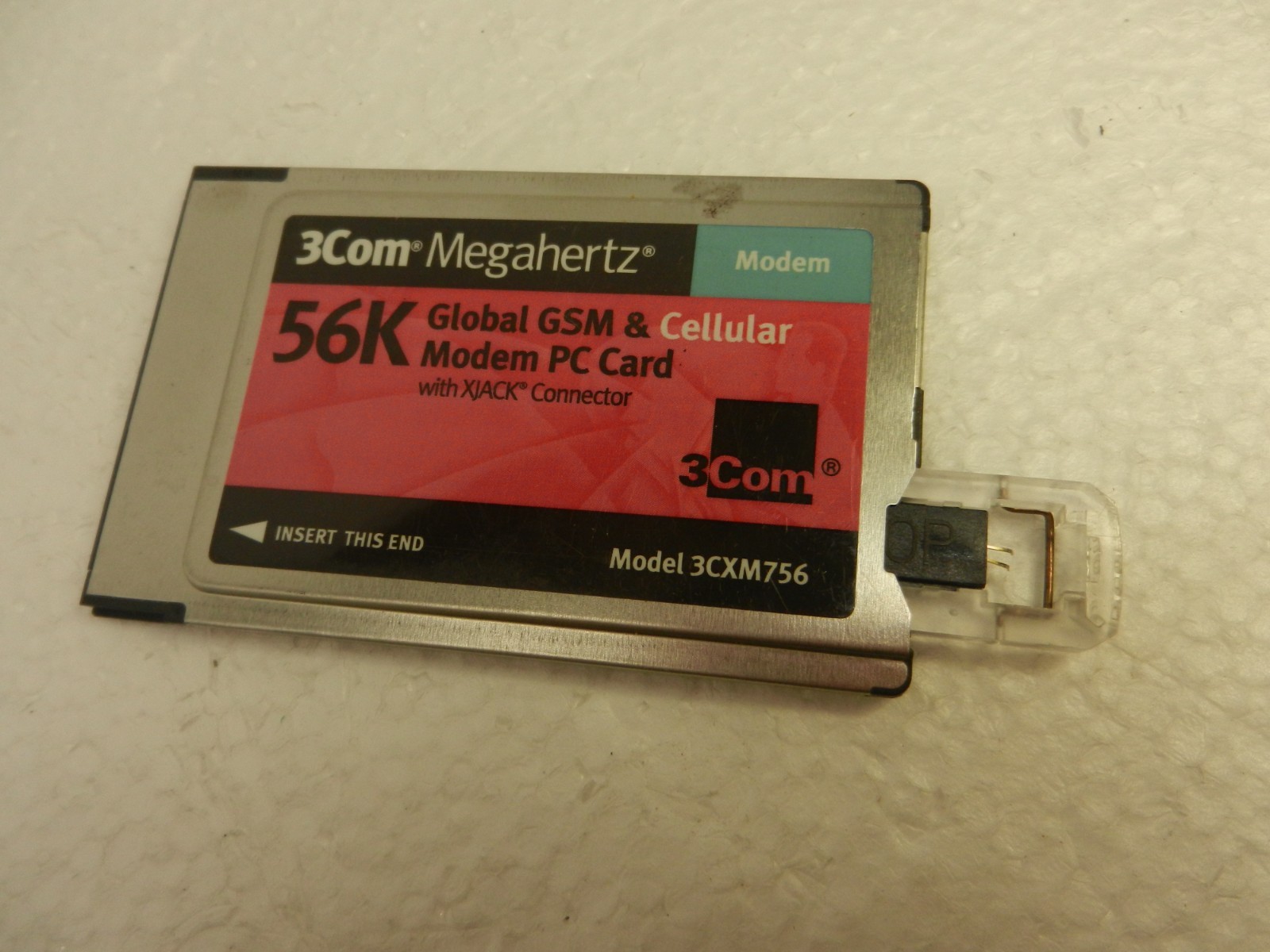3Com Megahertz PCMCIA 56k Global GSM & Cellular Modem PC Card with XJACK 3CXM756
