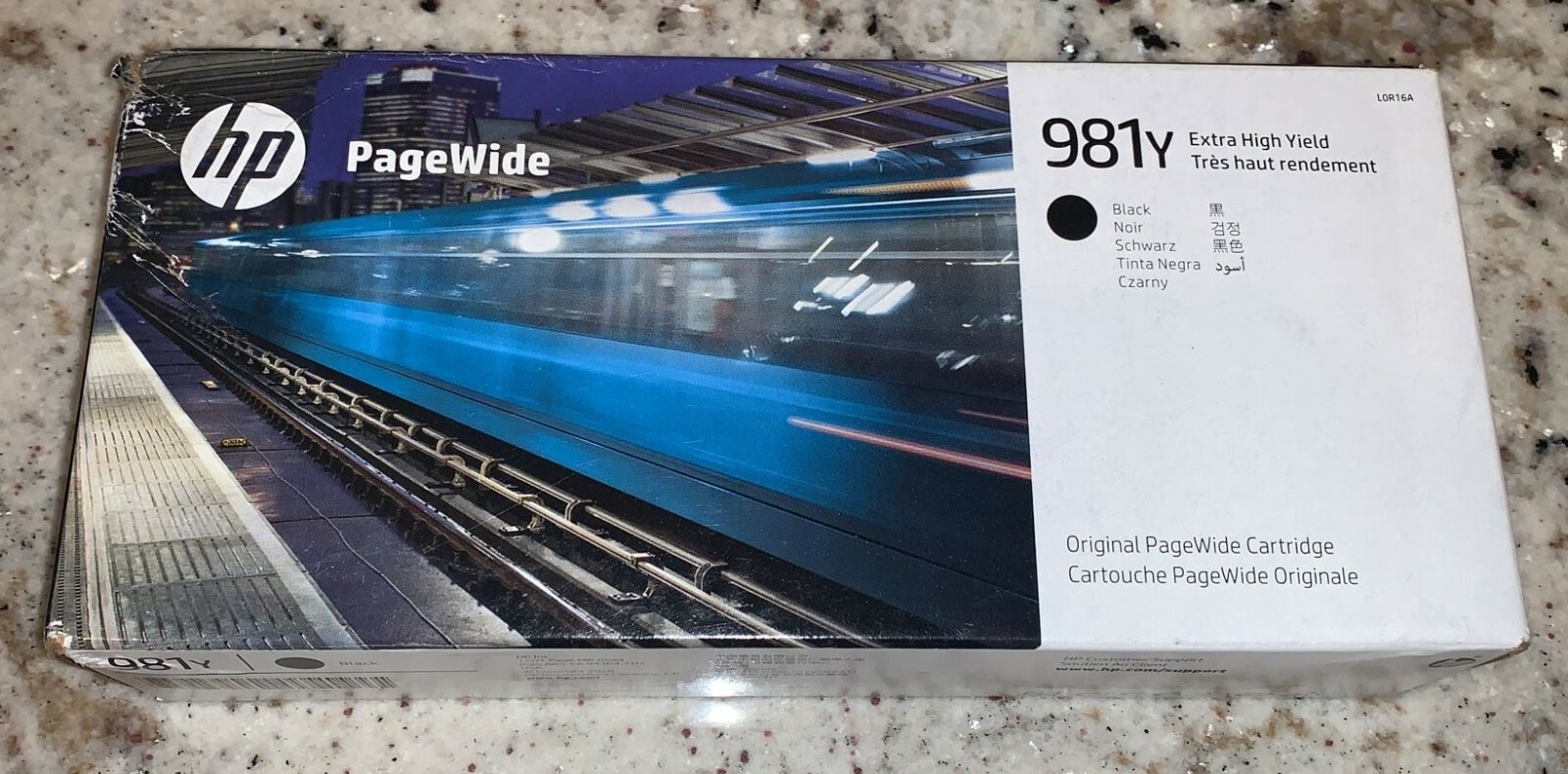 HP PageWide 981Y (L0R16A) Extra High Yield Toner Cartridge, BLACK, New AUG 2024