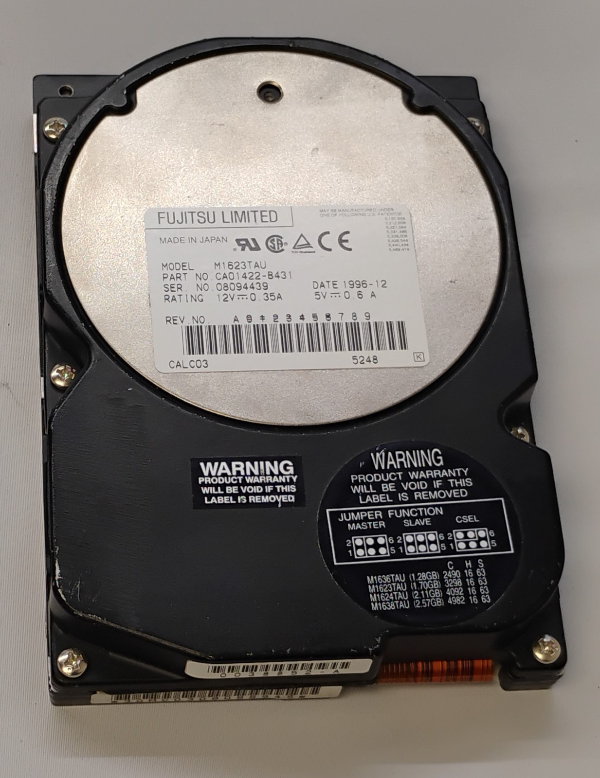 Fujitsu 1.7 GB,Internal,5400 RPM,3.5" (M1623TAU) Hard Drive