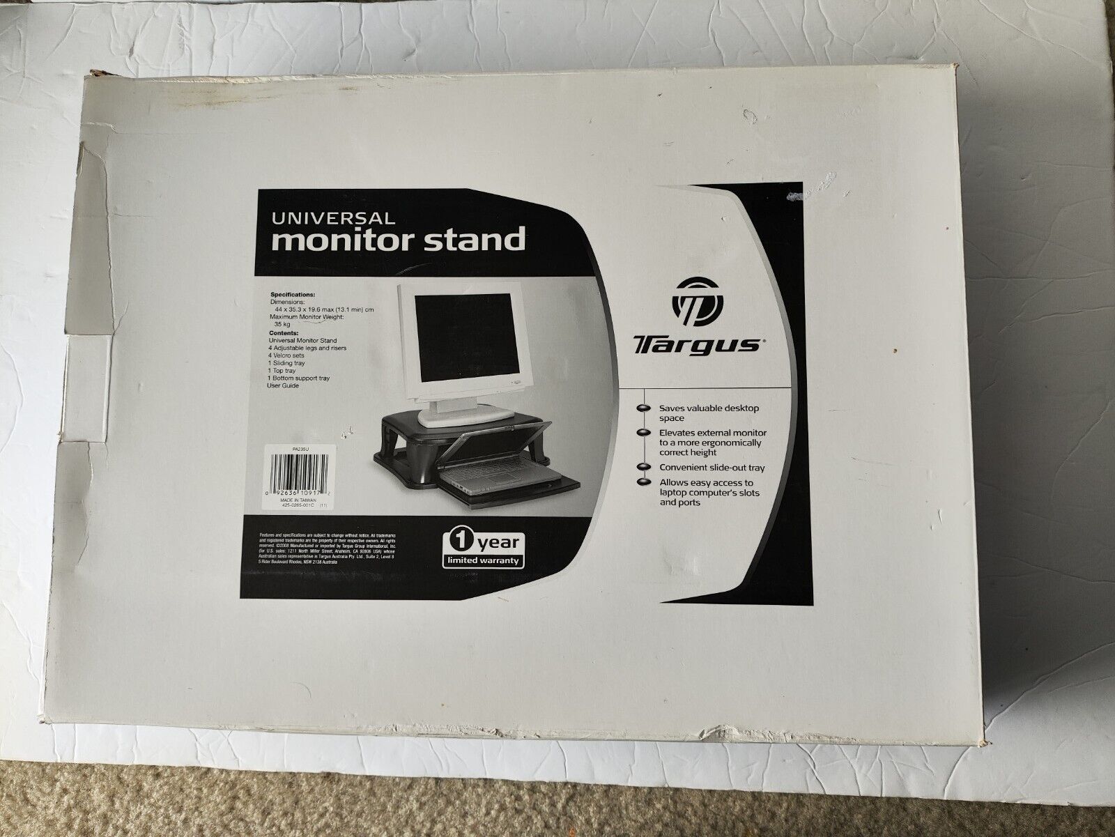 PA235U Targus Universal Monitor Stand - Black PA235U New never used