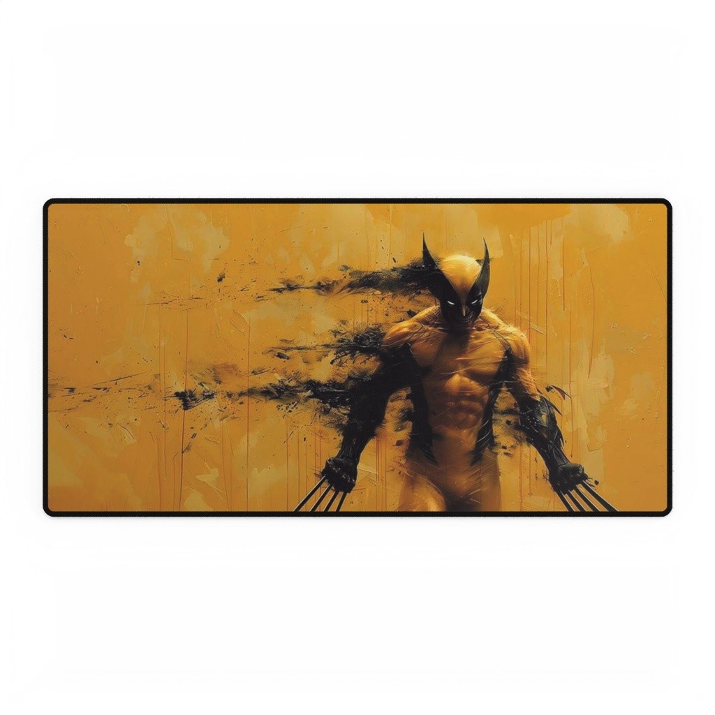 Wolverine Disintegrating Yellow And Black Suit Claws Out Mouse Pad Desk Mats